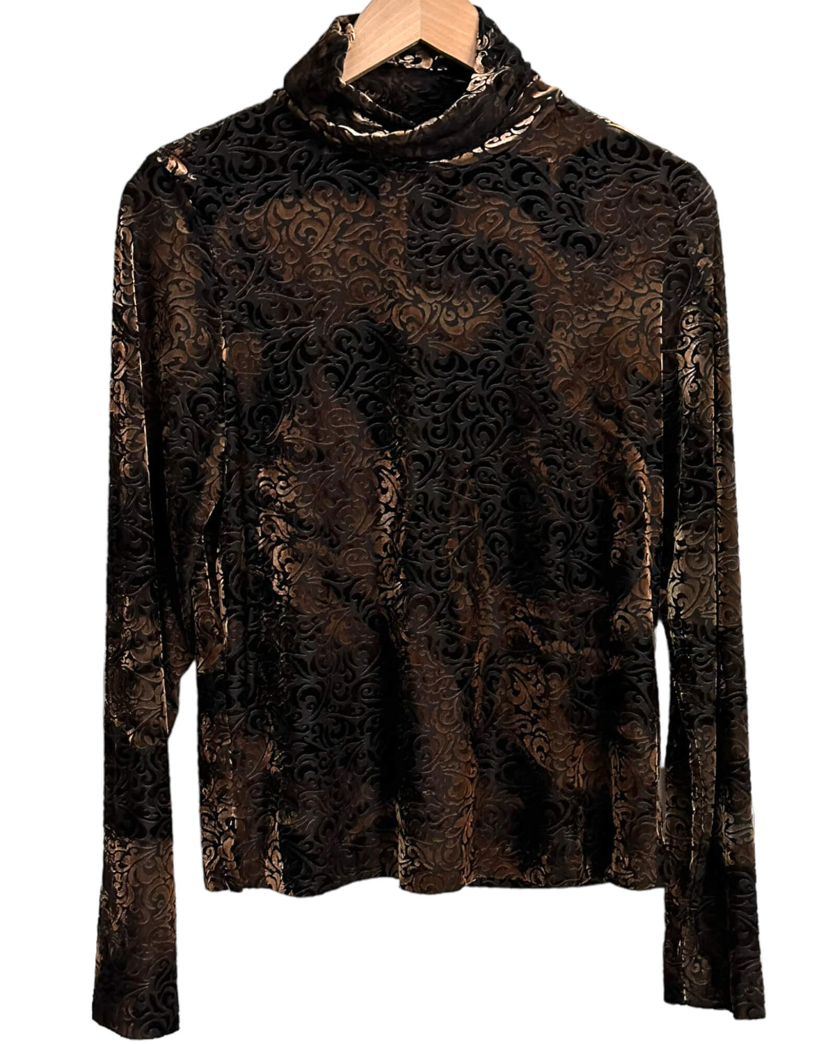 Dark Autumn SNO SKINS shimmer print turtleneck