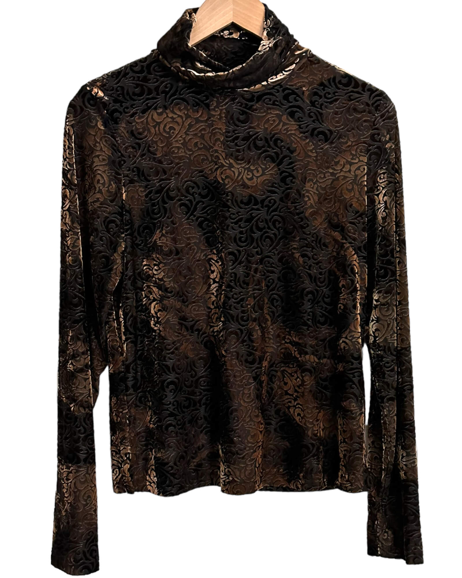 Dark Autumn SNO SKINS shimmer print turtleneck