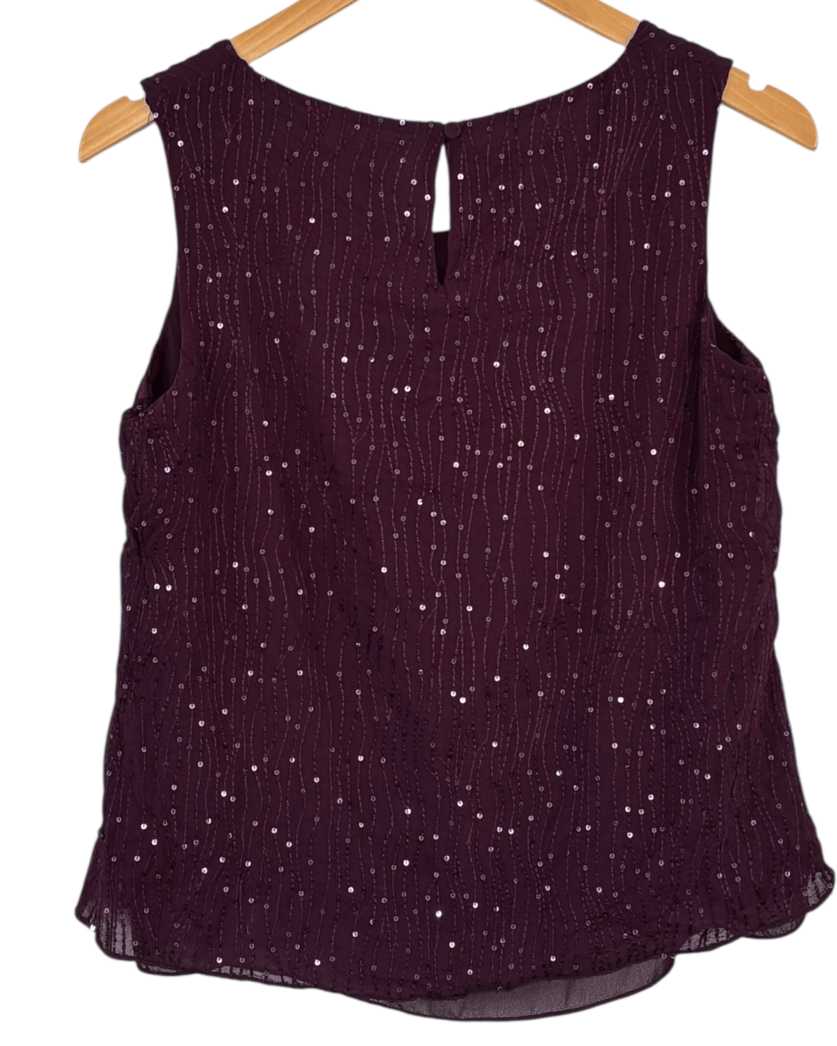 Dark Autumn TALBOTS blackberry sequins silk sleeveless top