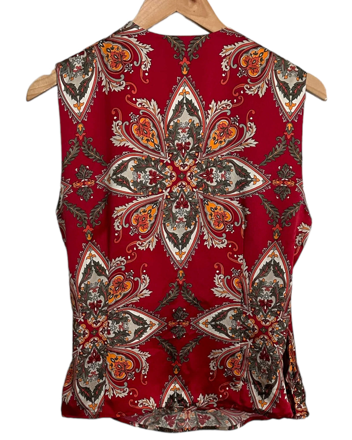 Dark Autumn TALBOTS print silk sleeveless blouse