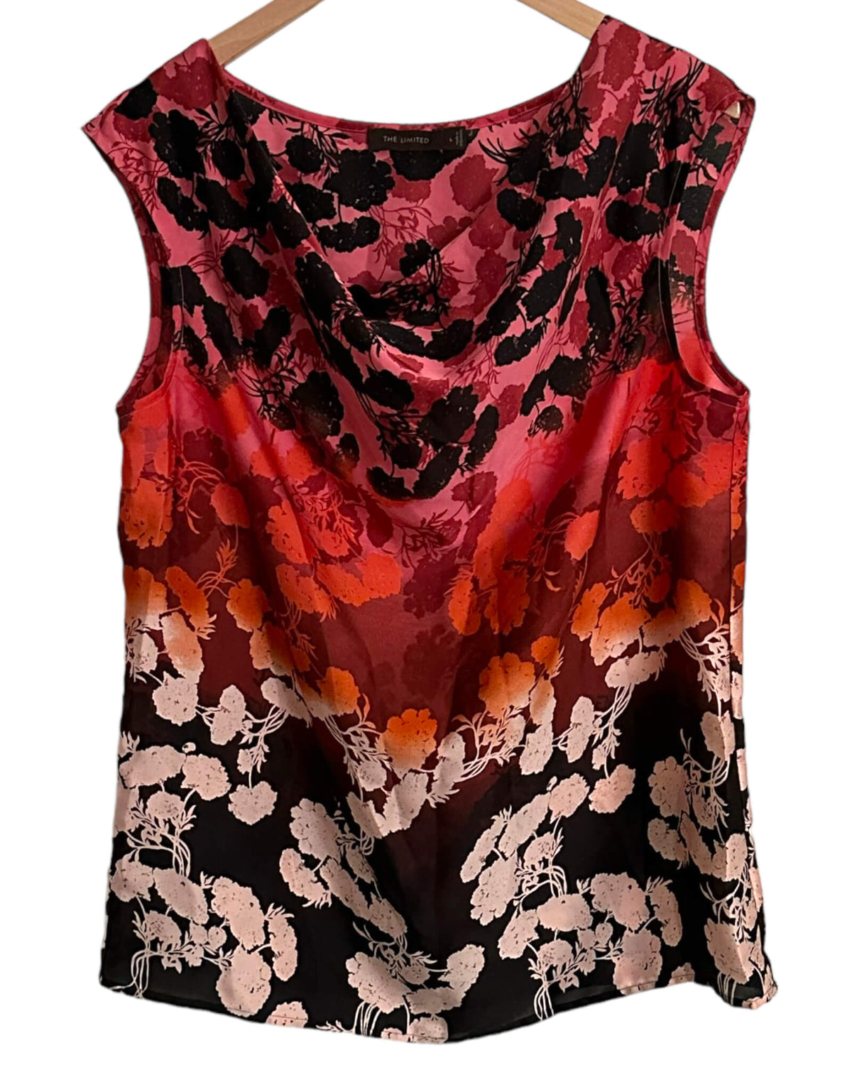 Dark Autumn THE LIMITED floral print drape neck sleeveless blouse