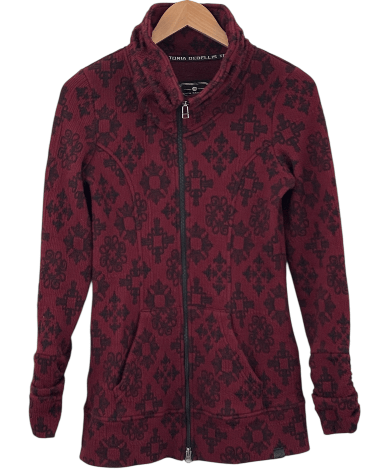 Dark Autumn TONIA DEBELLIS barberry ruched collar jacket