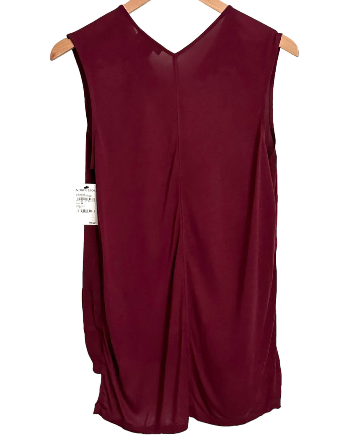 Dark Autumn Burgundy Sleeveless Faux-Wrap Blouse