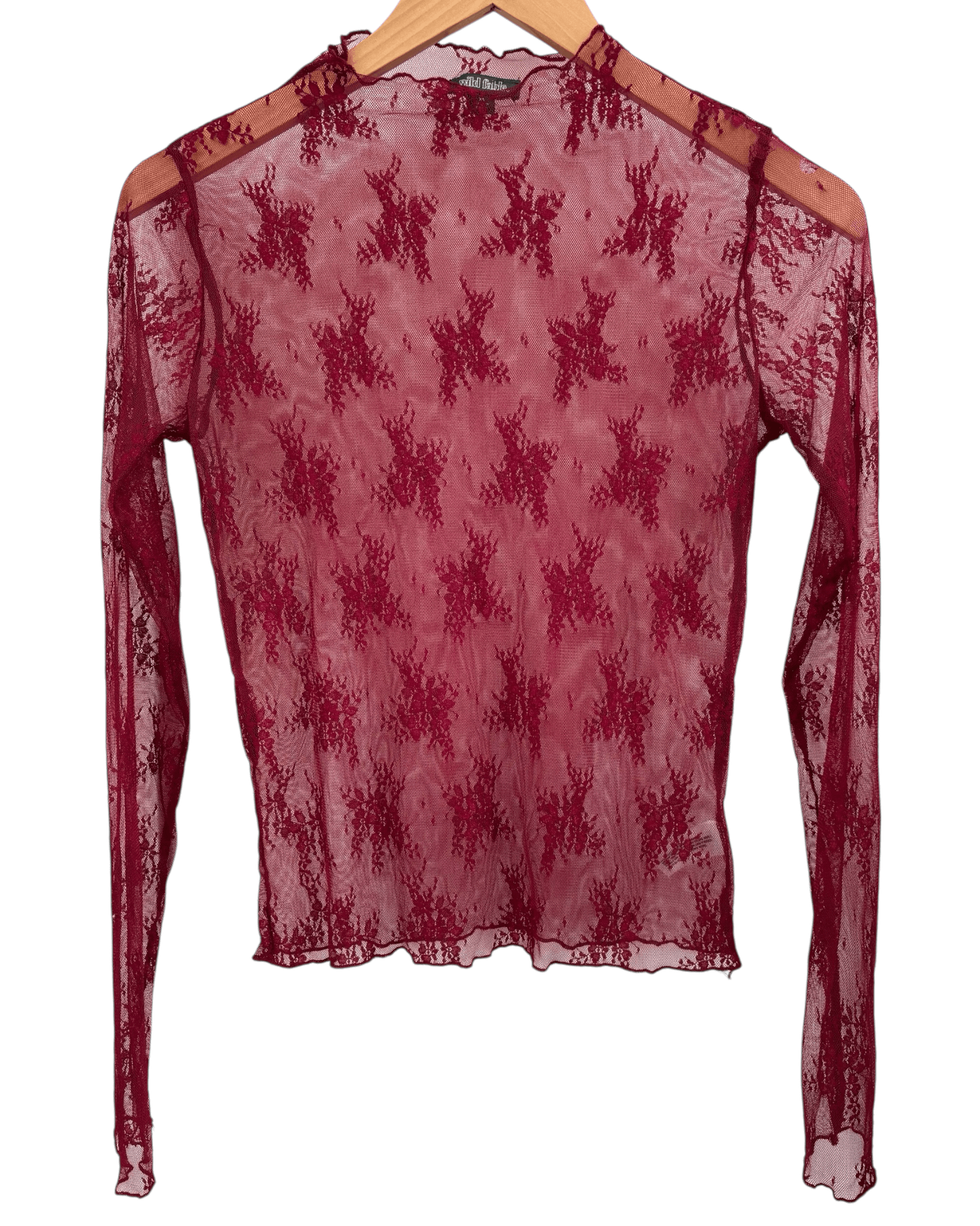 dark Autumn WILD FABLE Port Long Sleeved Lace Top