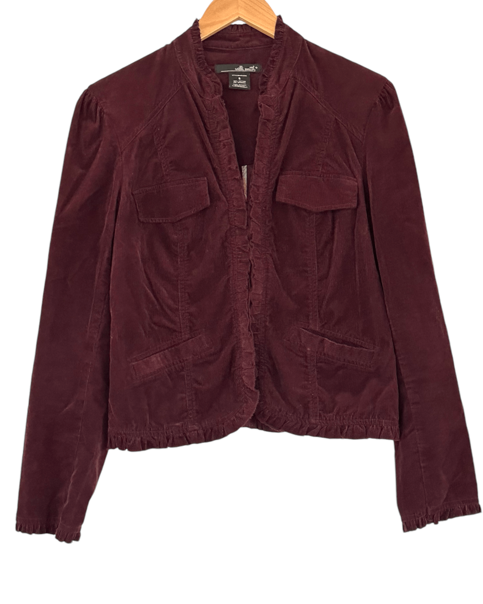 Dark Autumn WILLI SMITH sultana purple corduroy ruffle jacket