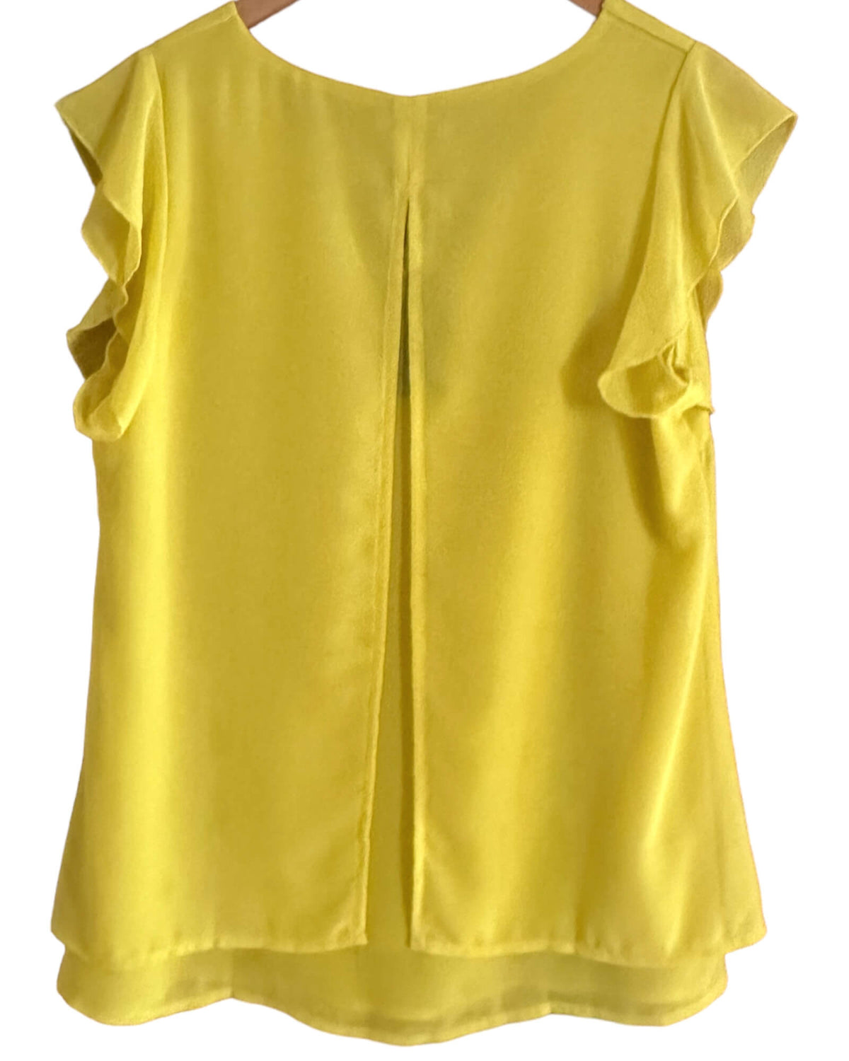Dark Winter ALICE CO icterine yellow v-neck split back top