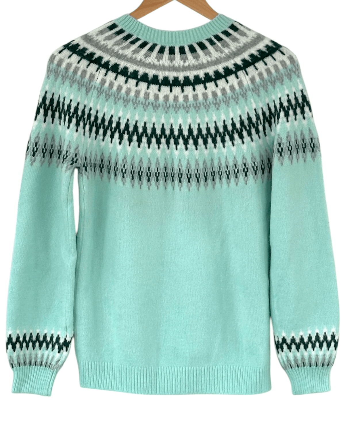 Dark Winter ANN TAYLOR LOFT fair isle wool blend crewneck sweater