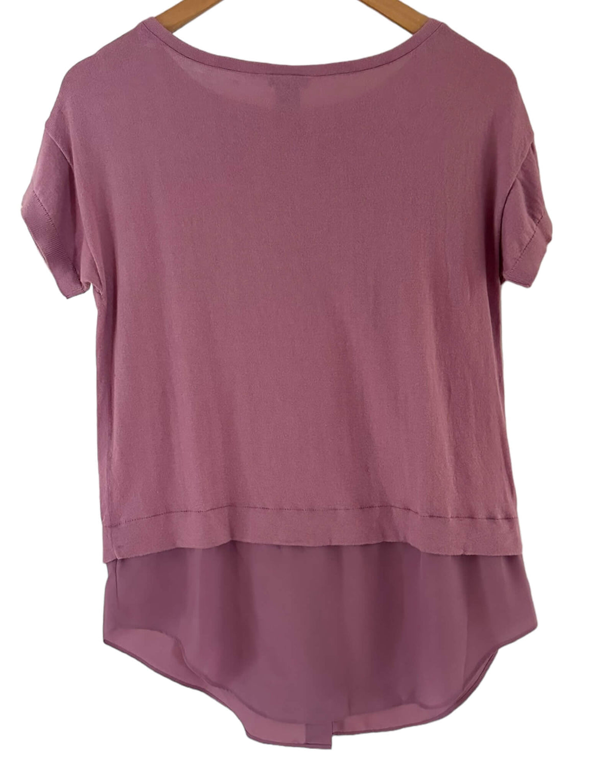 Dark Winter ANN TAYLOR antique fuchsia mixed media knit sweater top