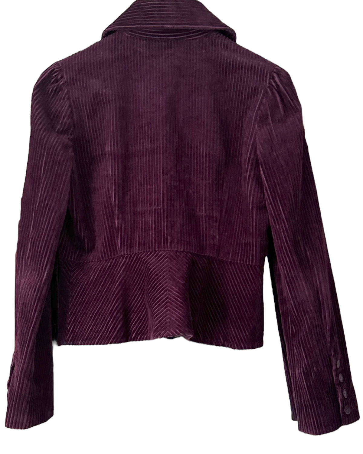 Dark Winter ELEVENSES for ANTHROPOLOGIE eggplant purple corduroy jacket