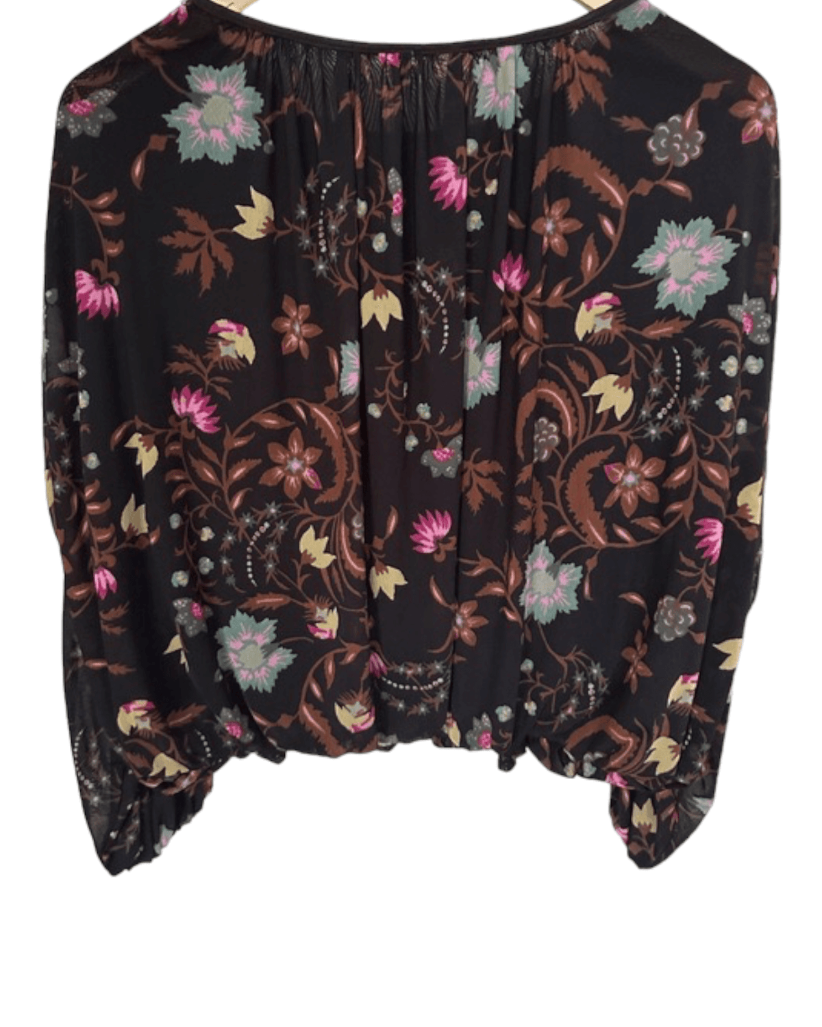 Dark Winter FREE PEOPLE floral print draped blouse