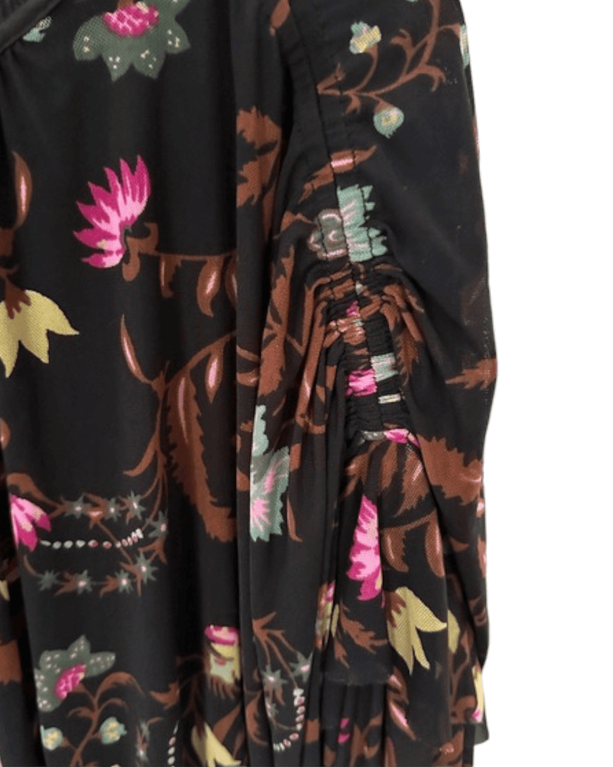 Dark Winter FREE PEOPLE floral print draped blouse