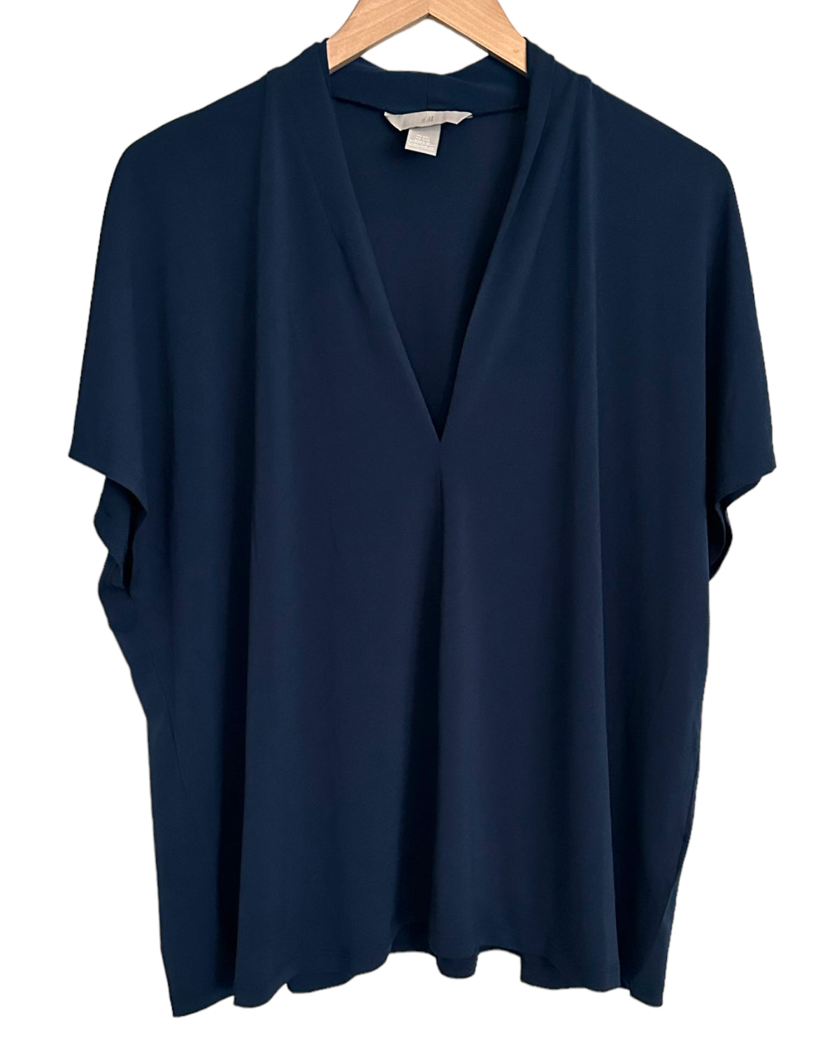Dark Winter H&amp;M navy blue deep-v neck top
