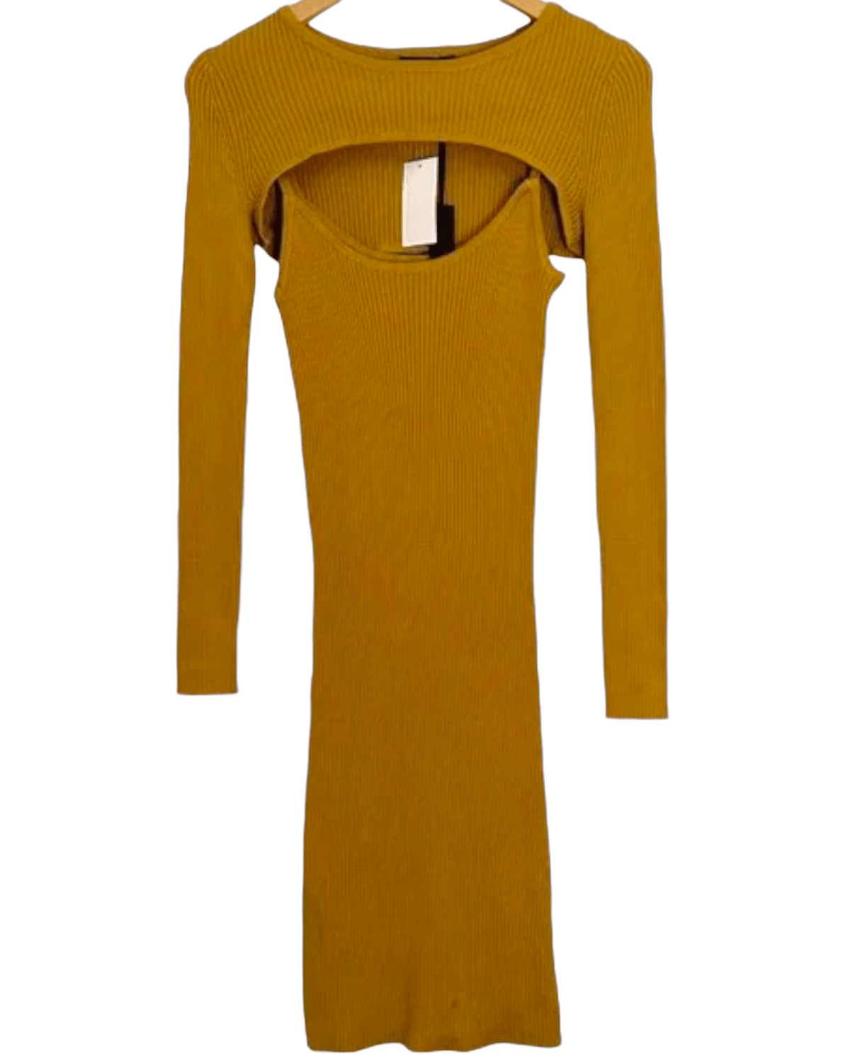 Dark Winter HOUSE OF HARLOW 1960 bronze gold ribbed shrug and dress set