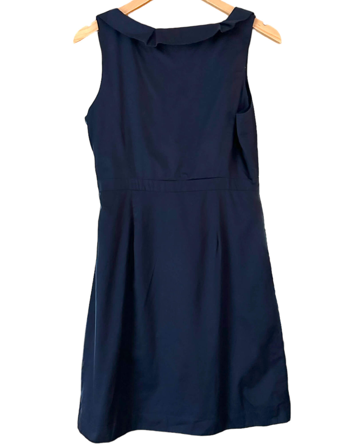 Dark Winter J.CREW navy sleeveless ruffle dress