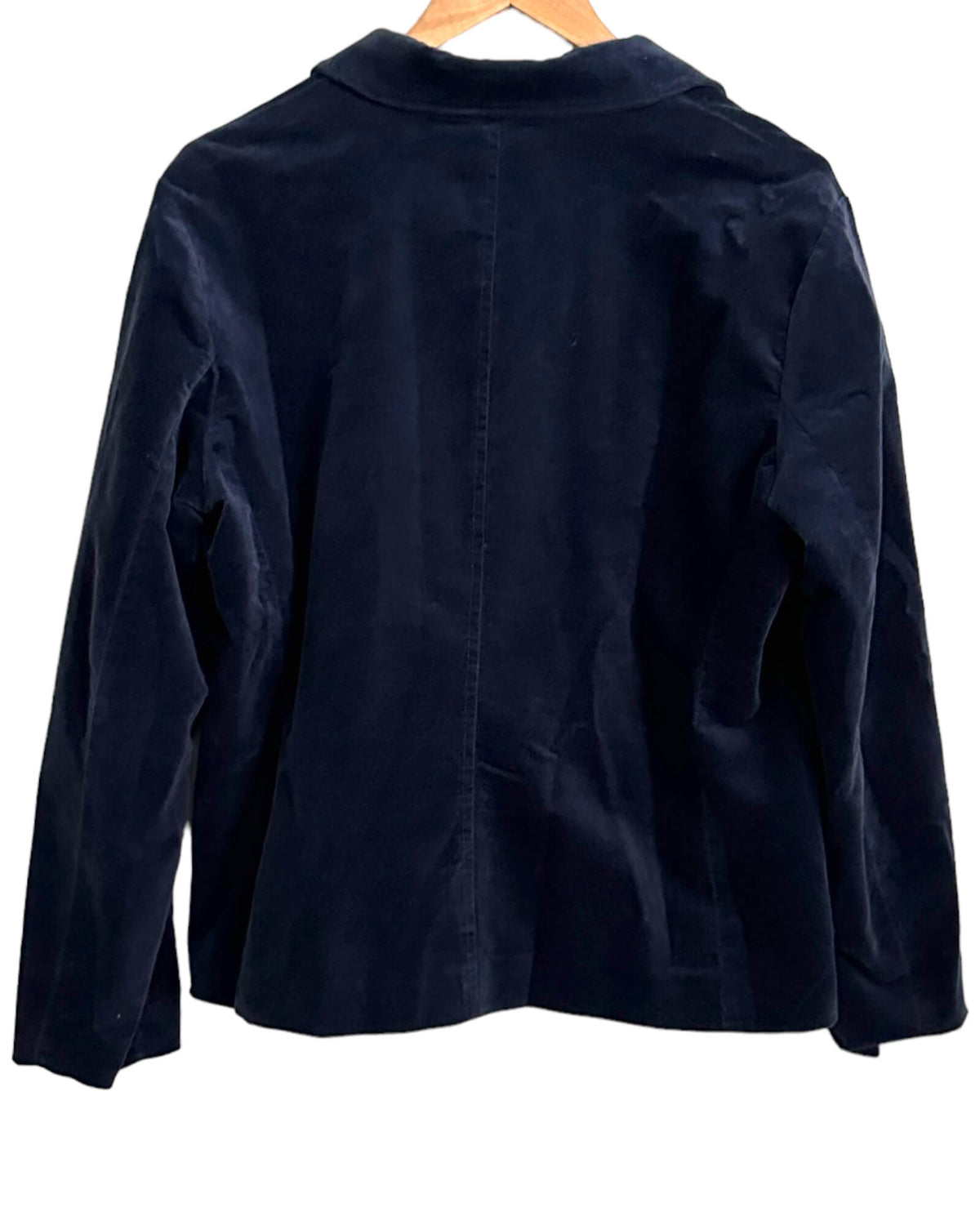 Dark Winter LANDS' END navy blue velvet jacket 