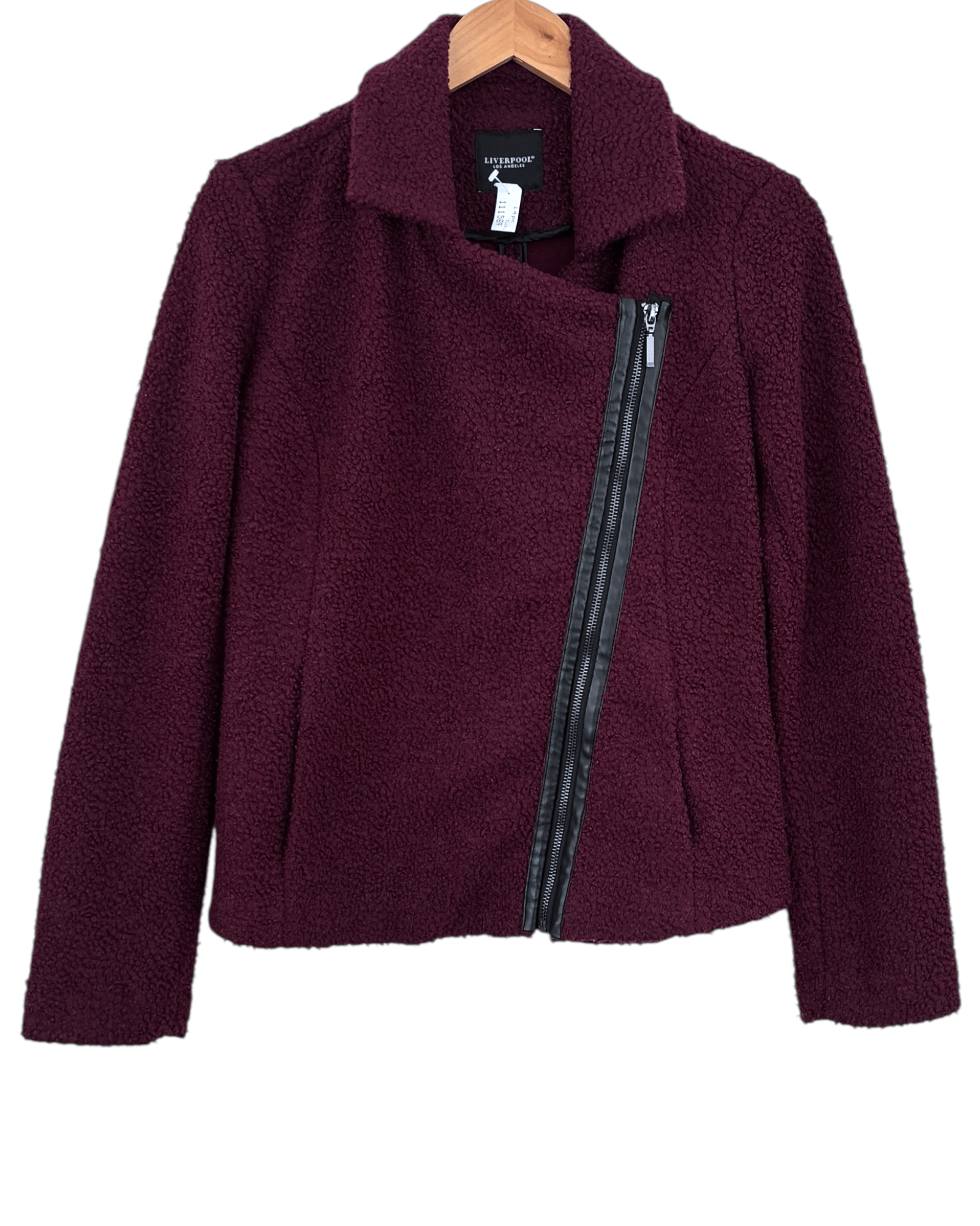 Dark Winter LIVERPOOL LOS ANGELES burgundy asymmetrical moto jacket
