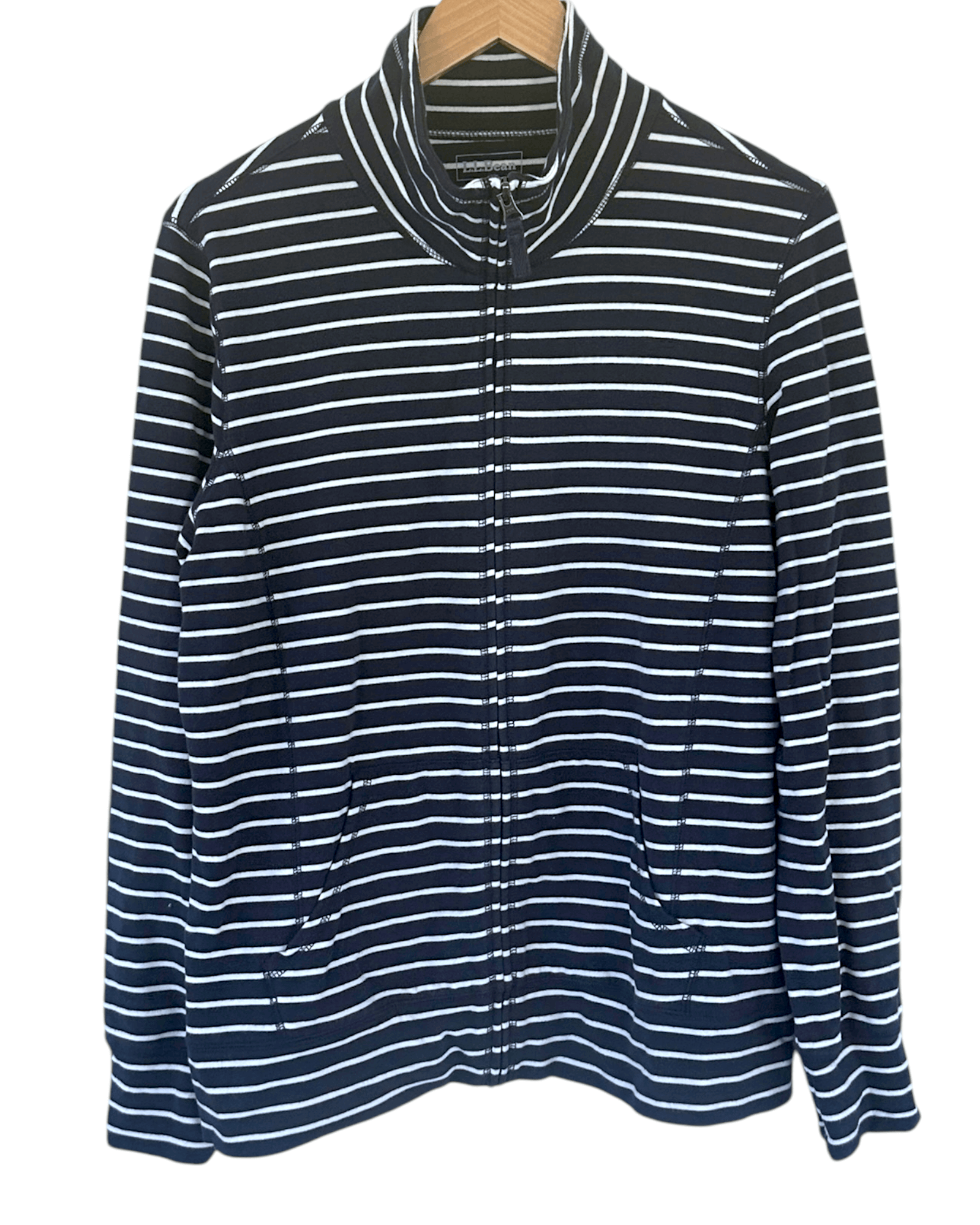 Dark Winter Stripe Mock Neck Full-Zip Sweatshirt