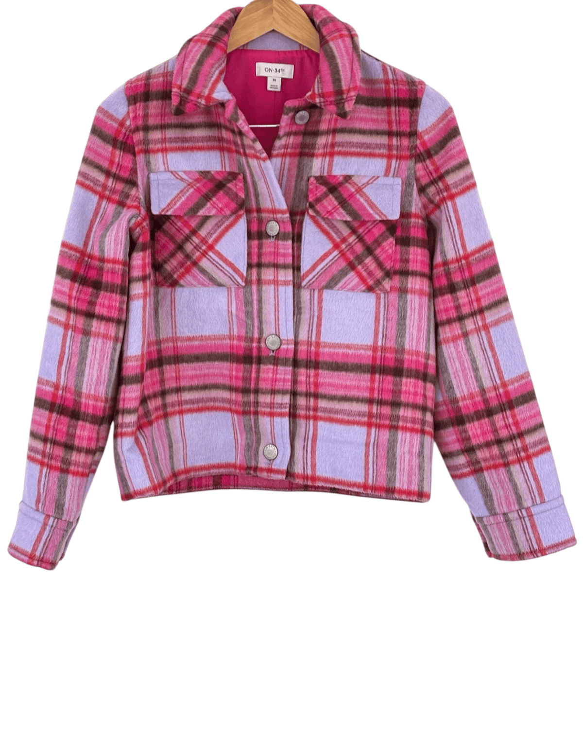 Dark Winter ON 34TH plaid brushed wool cropped jacket