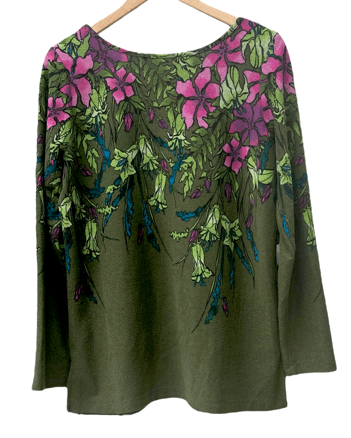 Dark Winter SAYS by SIMONTON flower yoke wide neck knit pullover