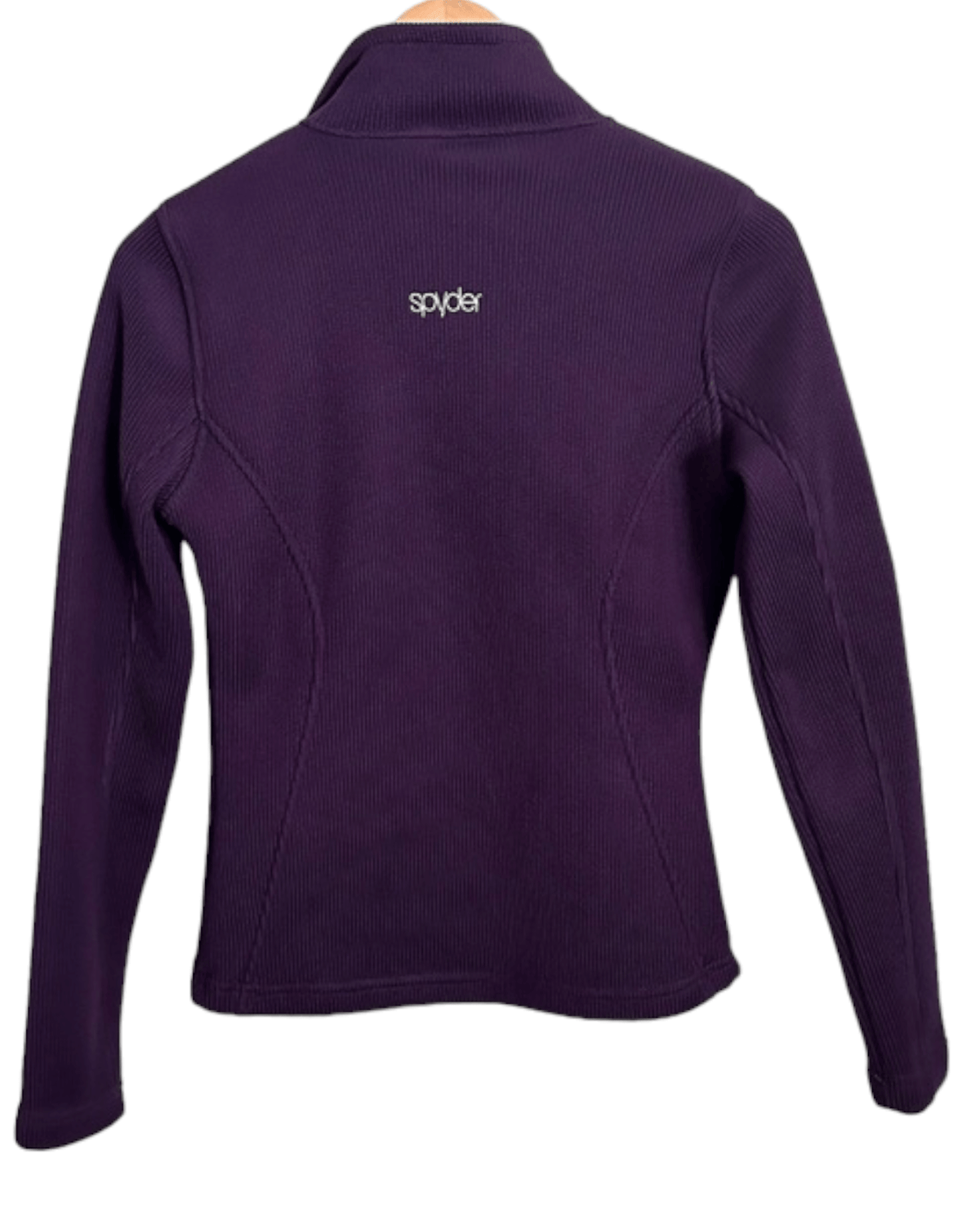 Dark Winter SPYDER royal purple ribbed mock neck ski sweater