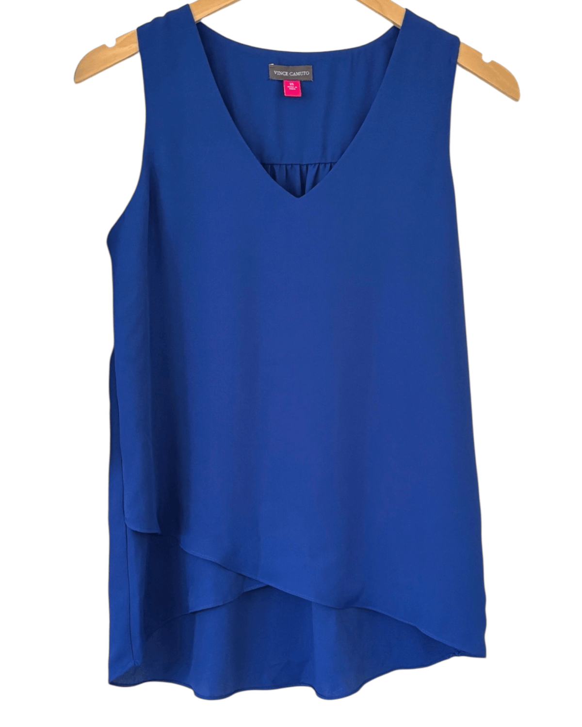 Dark Winter VINCE CAMUTO resolution blue tiered v-neck sleeveless blouse