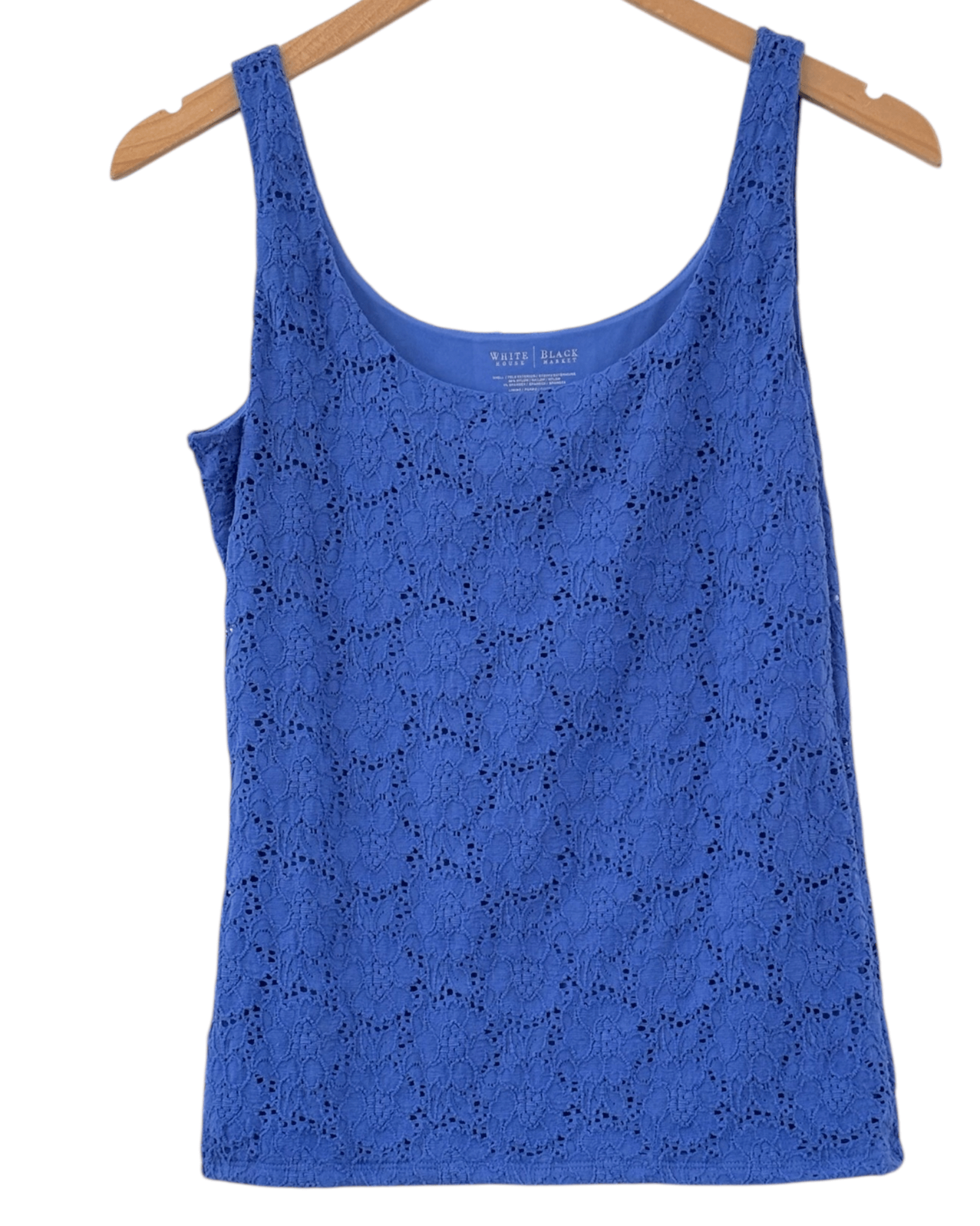 Dark Winter WHITE HOUSE BLACK MARKET juniper berry stretch lace shell