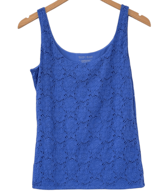 Dark Winter Juniper Berry Stretch Lace Shell
