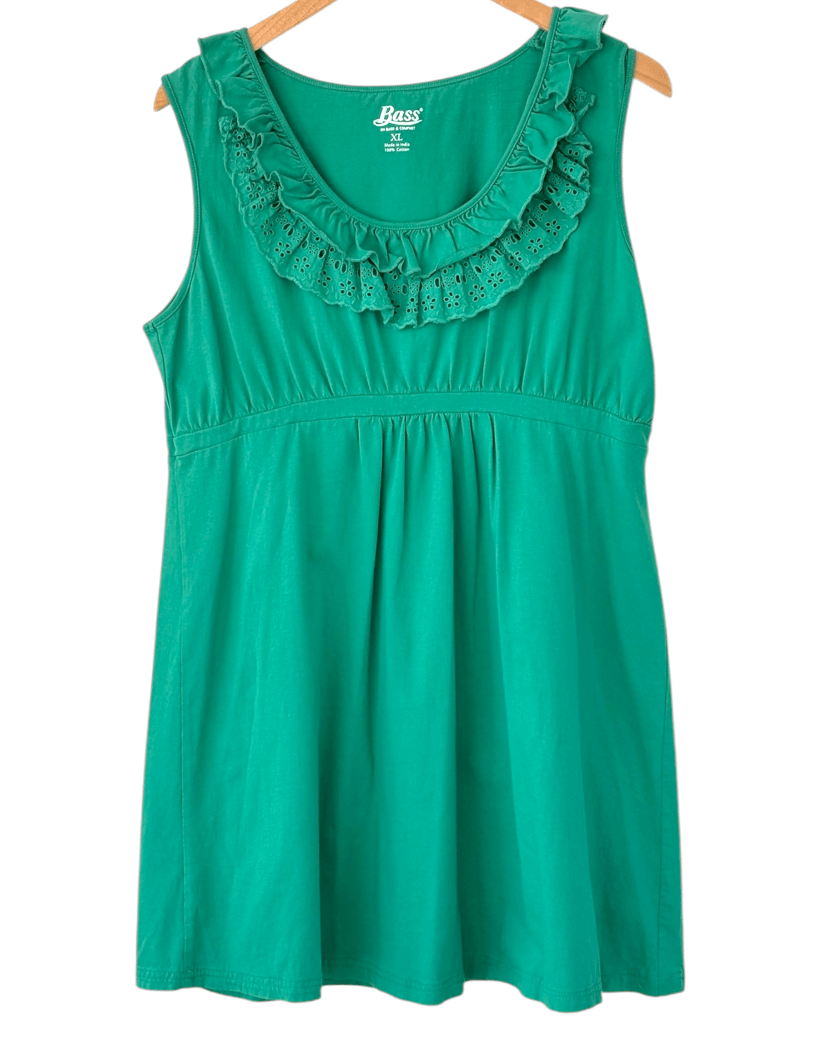 Light Spring BASS meadow sleeveless knit ruffle dress