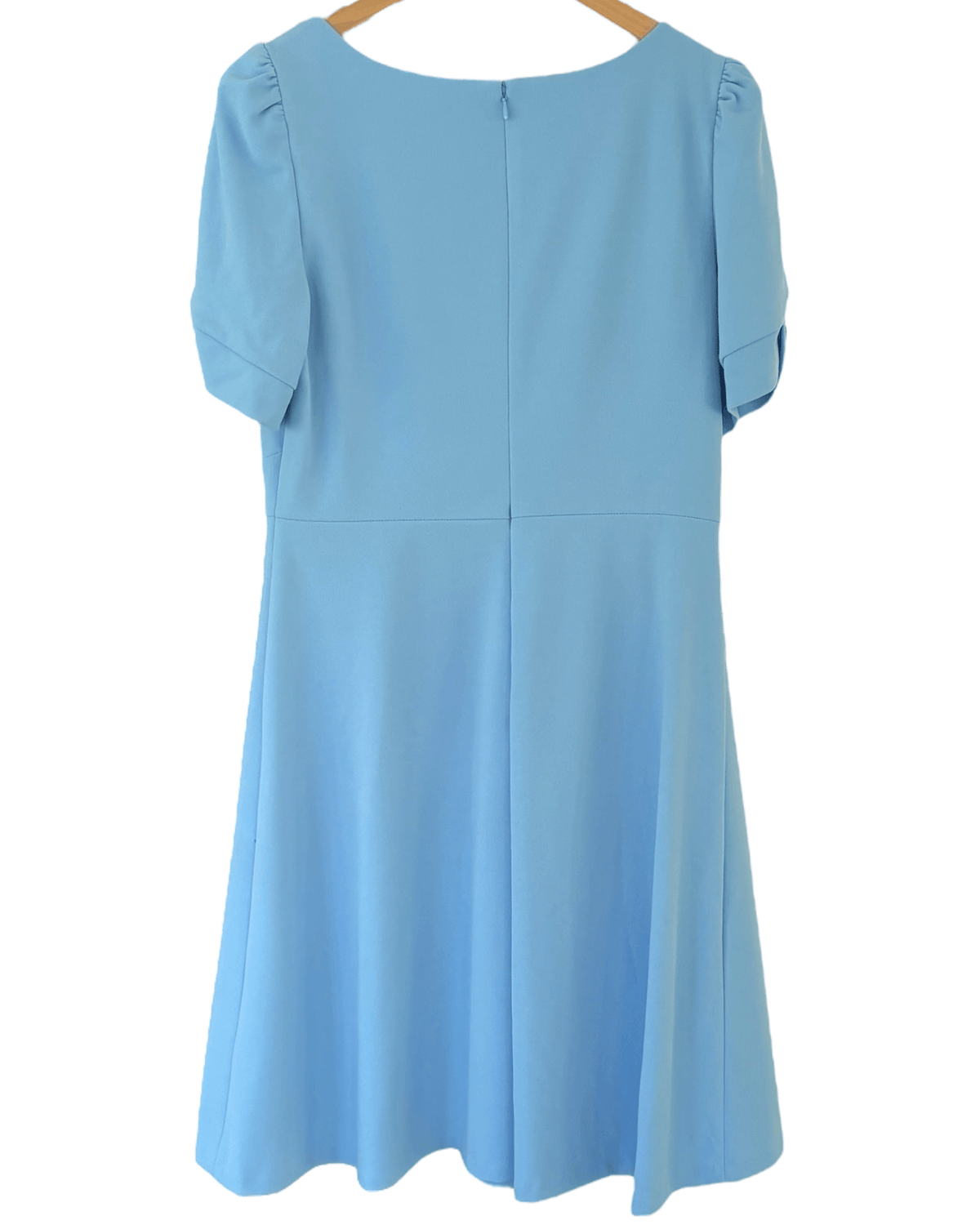 Light Spring DKNY cielo blue twist sleeve fit and flare dress