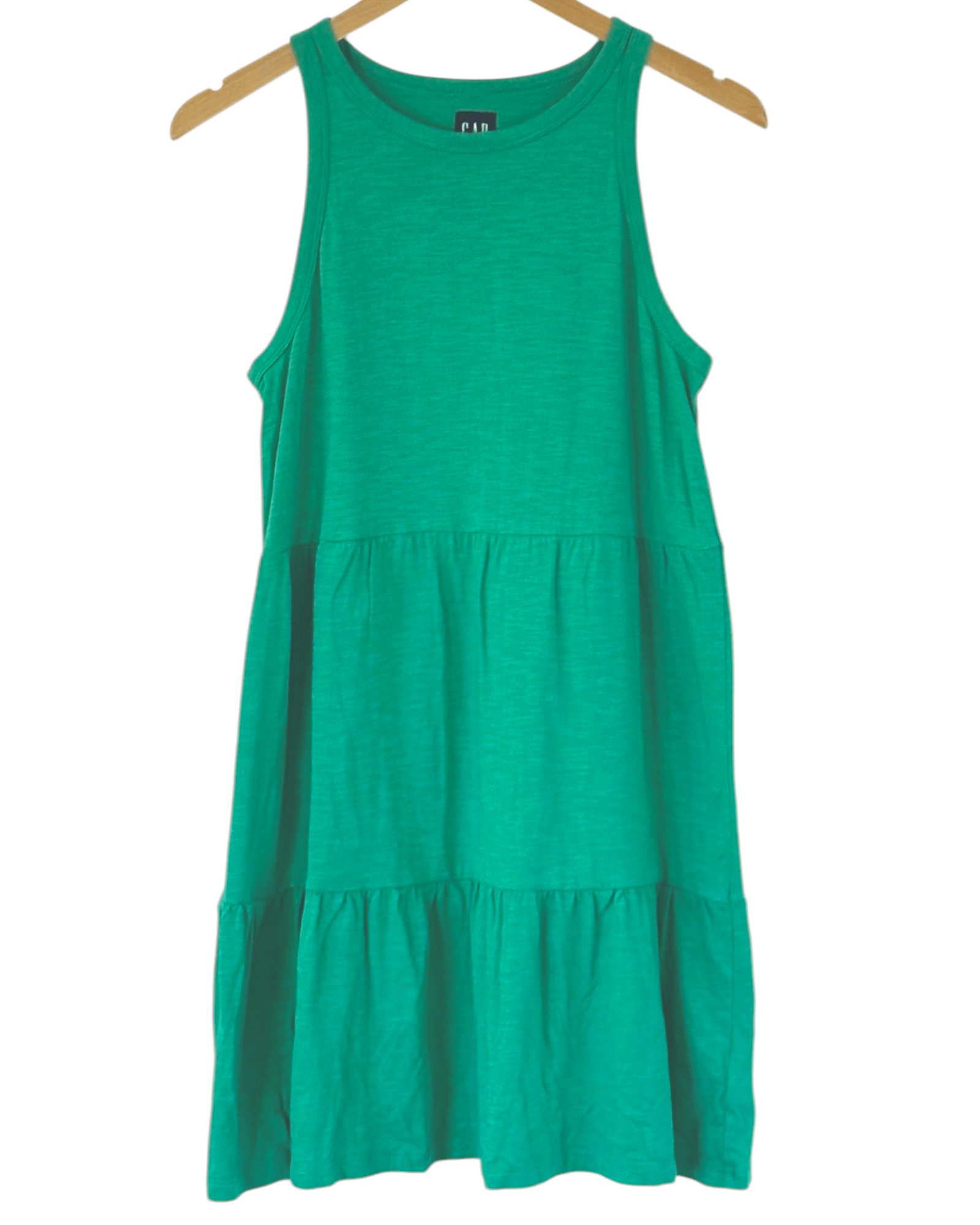 Light Spring GAP vale green tiered sleeveless dress 