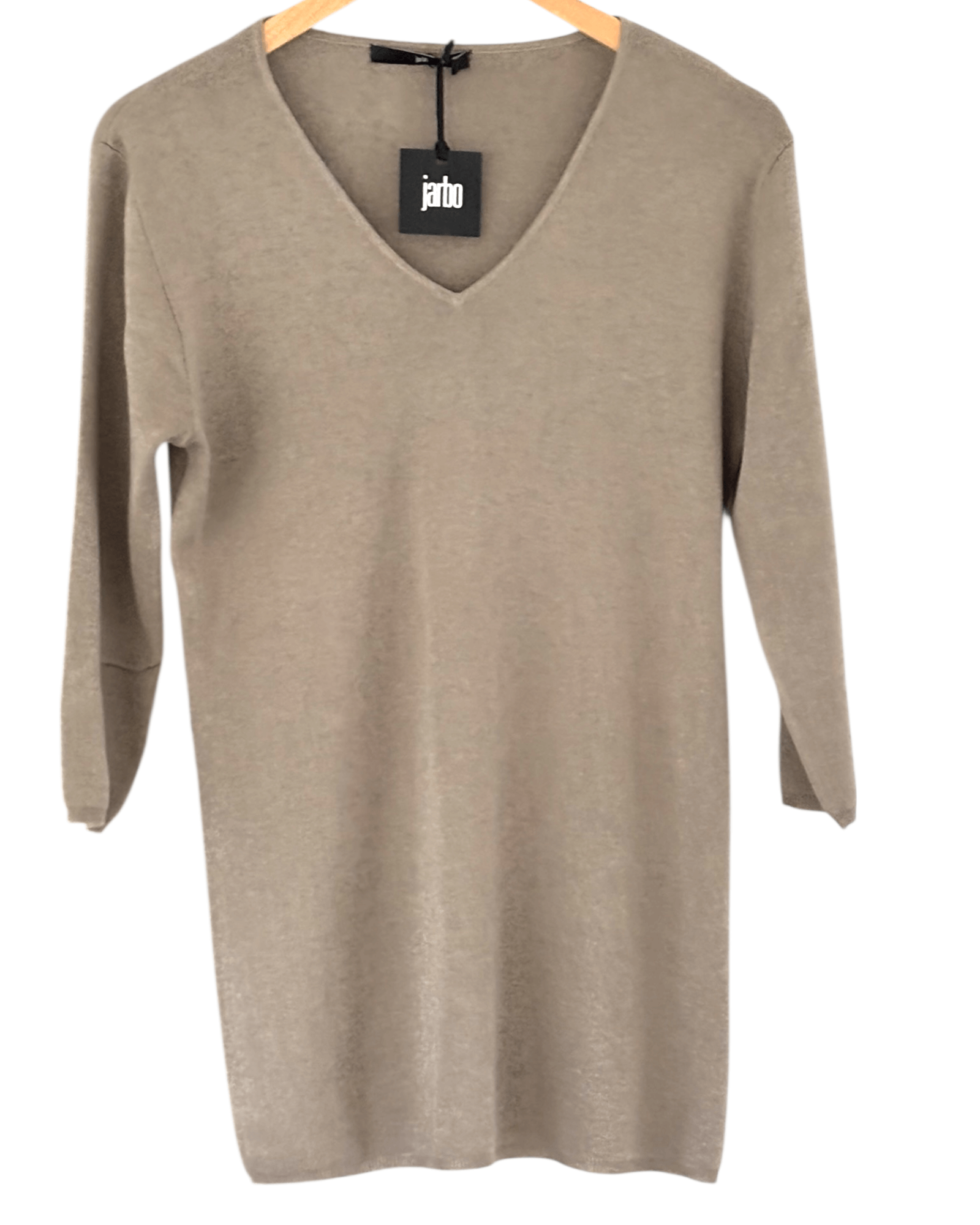 Light Spring JARBO mink brown silk and cashmere v-neck sweater