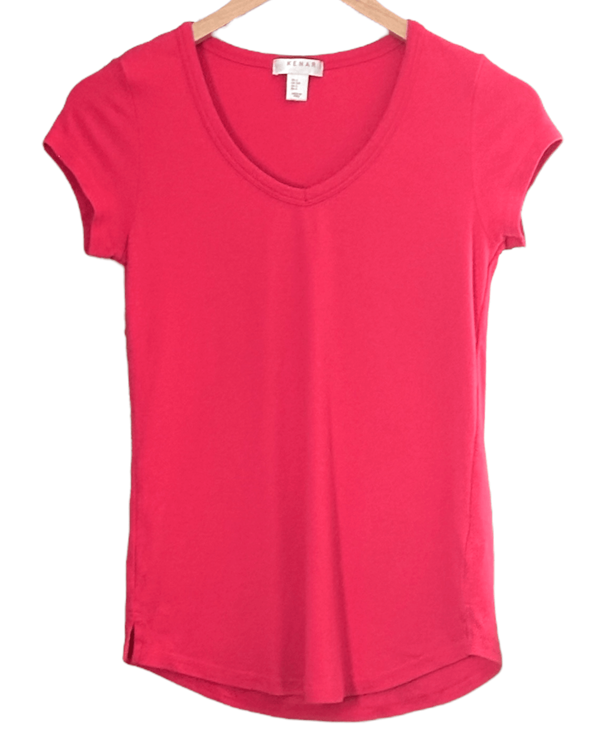 Light Spring KENAR rose pink v-neck cap sleeve tee