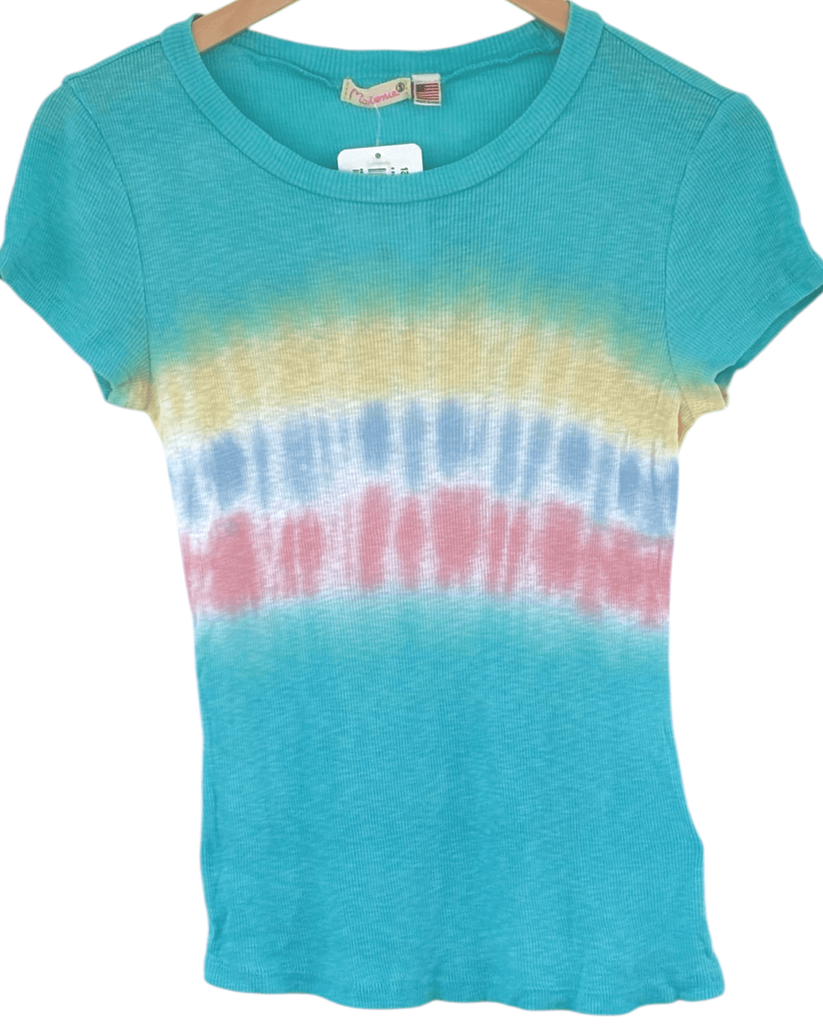Light Spring Maronie Sea Foam Tie-Dye Ribbed Tissue Tee