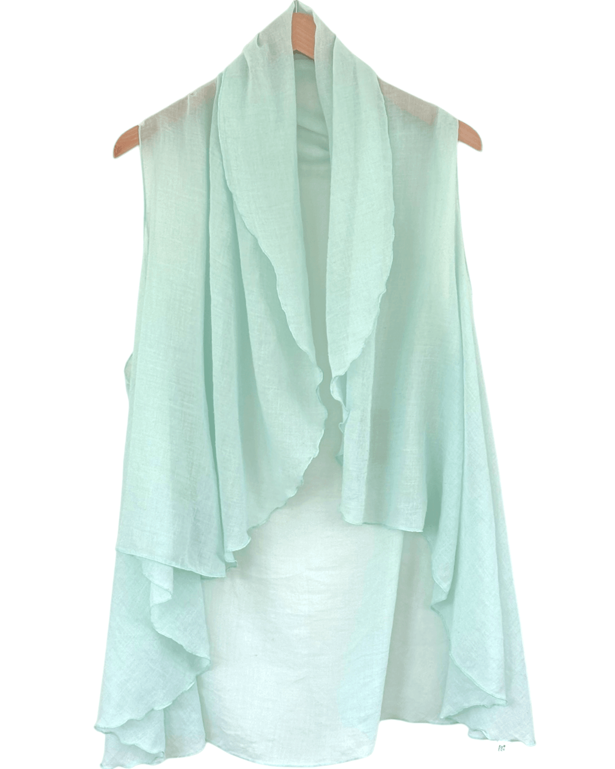 Light Spring minty breeze semi-sheer cascading drape