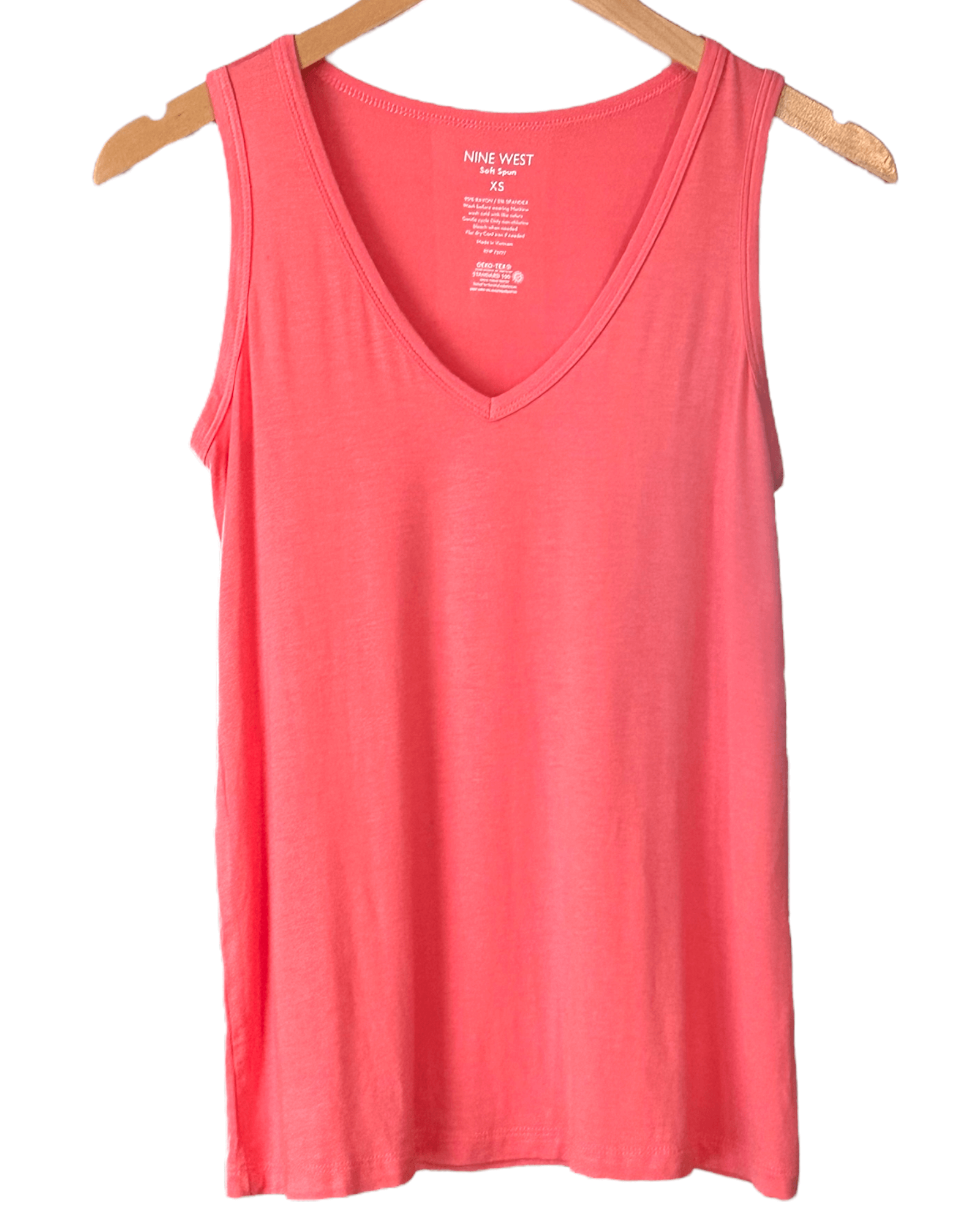 Light Spring NINE WEST coral v-neck tank top