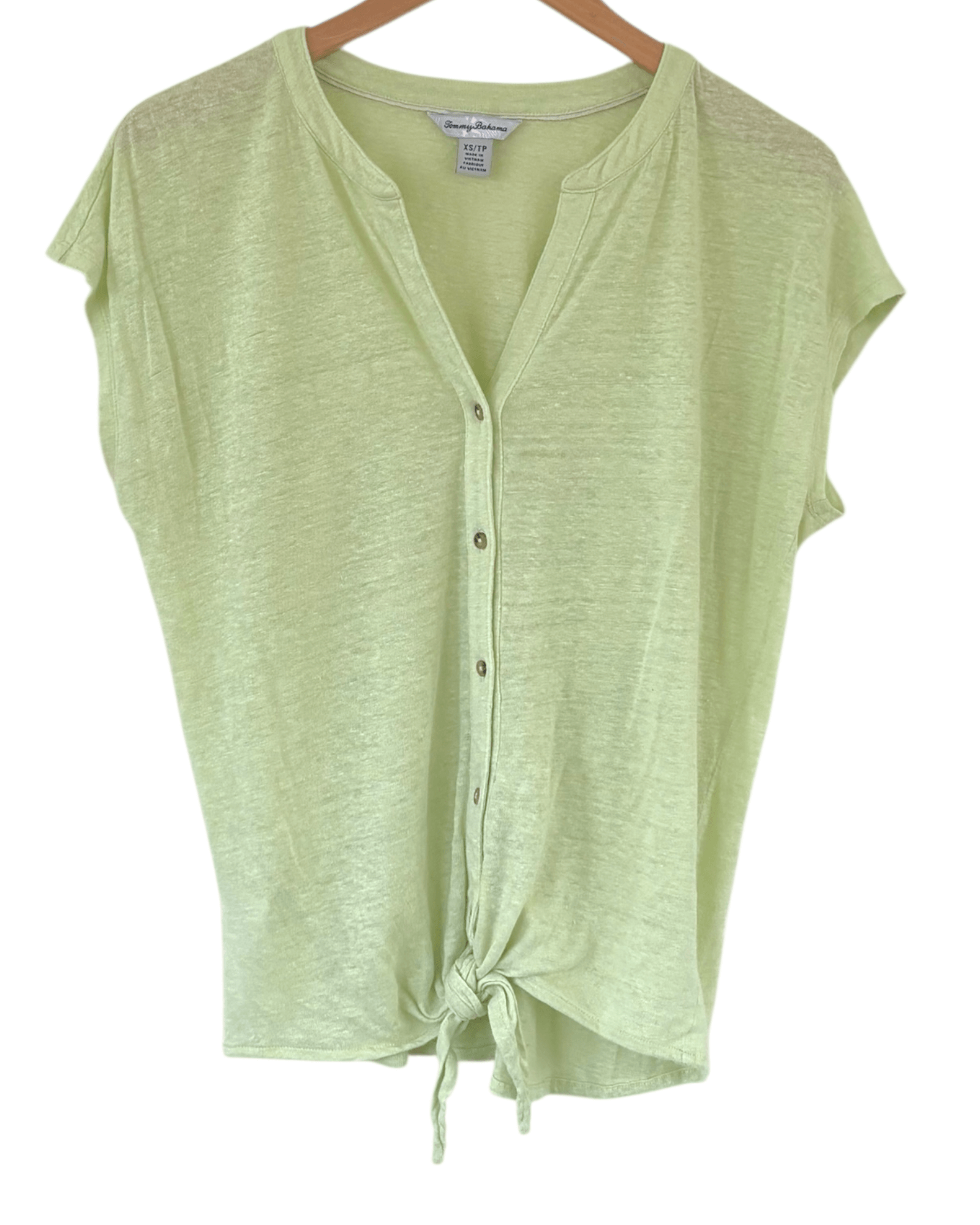 Light Spring TOMMY BAHAMA lemongrass tie front camp shirt