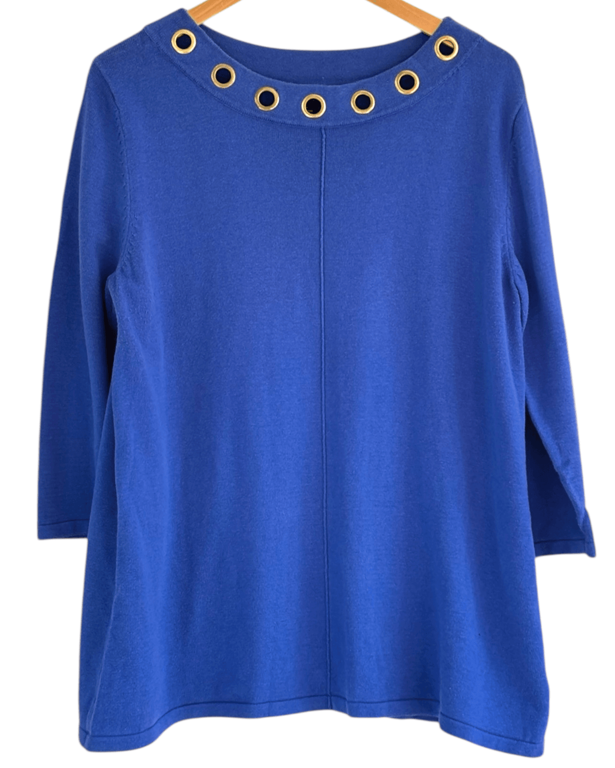 Light Summer Dockside Blue Grommet Sweater