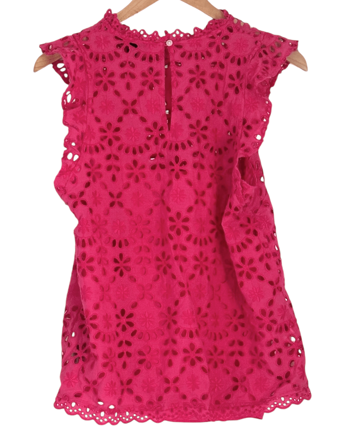 Light Summer J.CREW raspberry pink eyelet lace sleeveless top