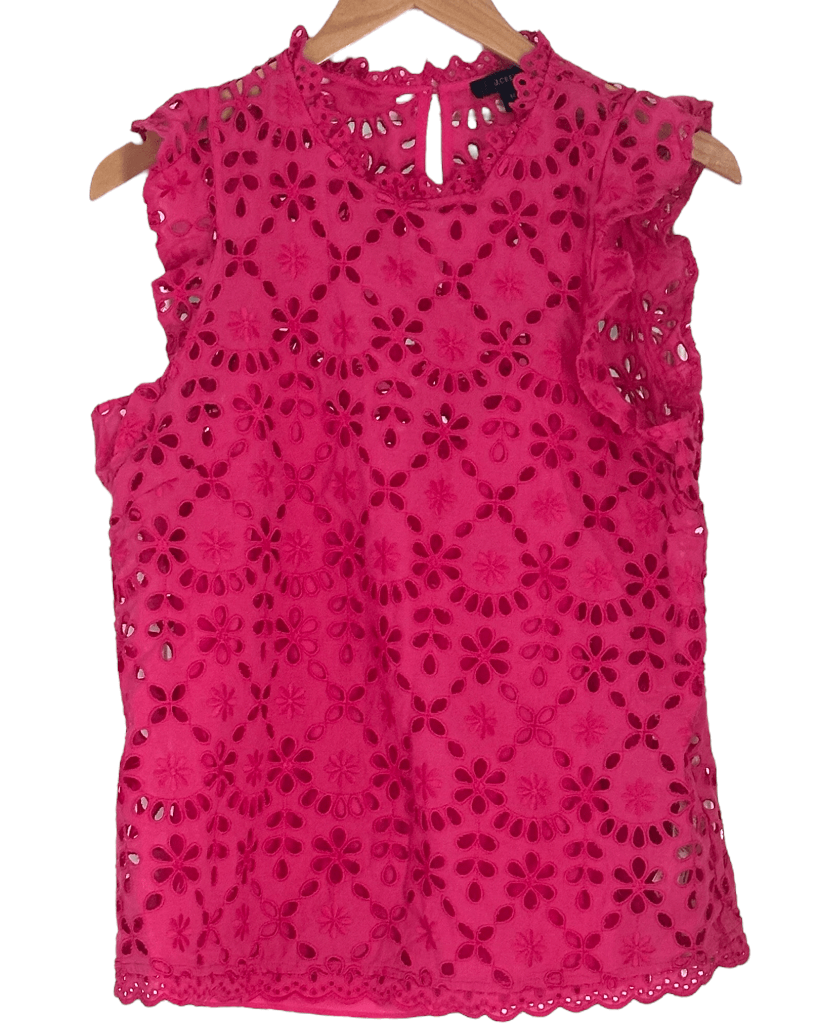 Light Summer J.CREW raspberry pink eyelet lace sleeveless top