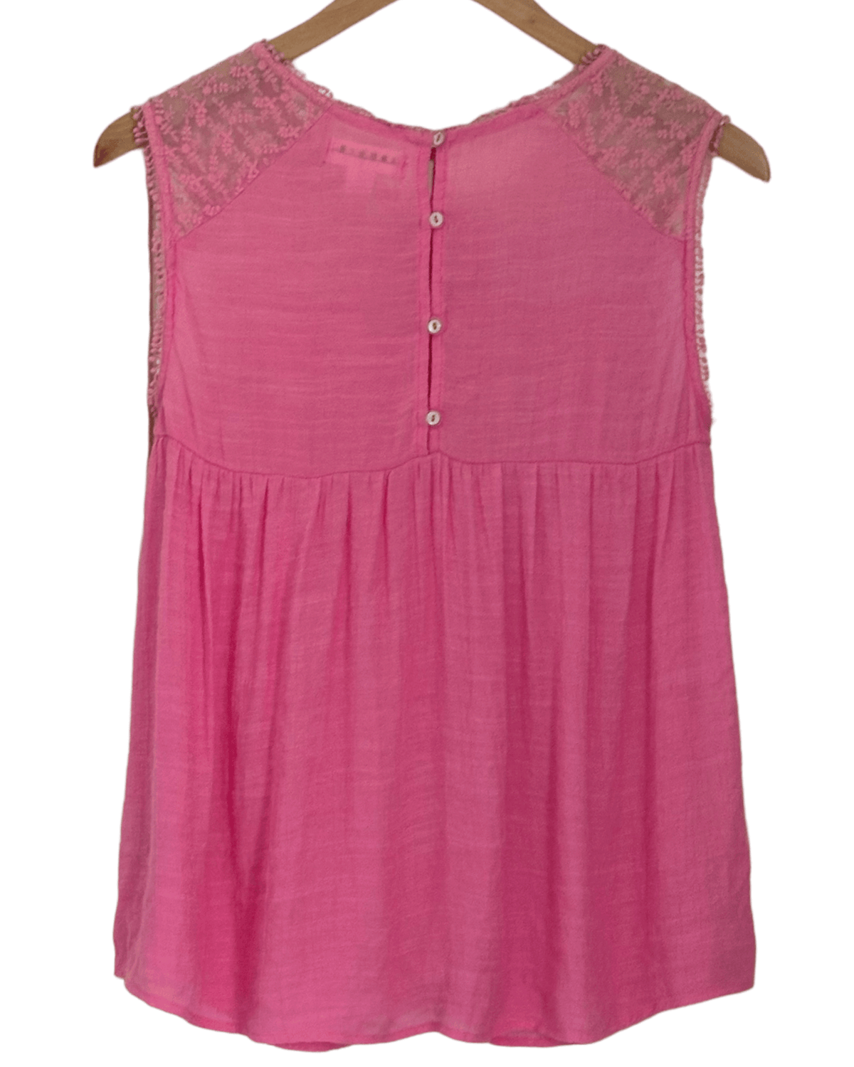 Light Summer JPR STUDIO peony pink crochet lace sleeveless top