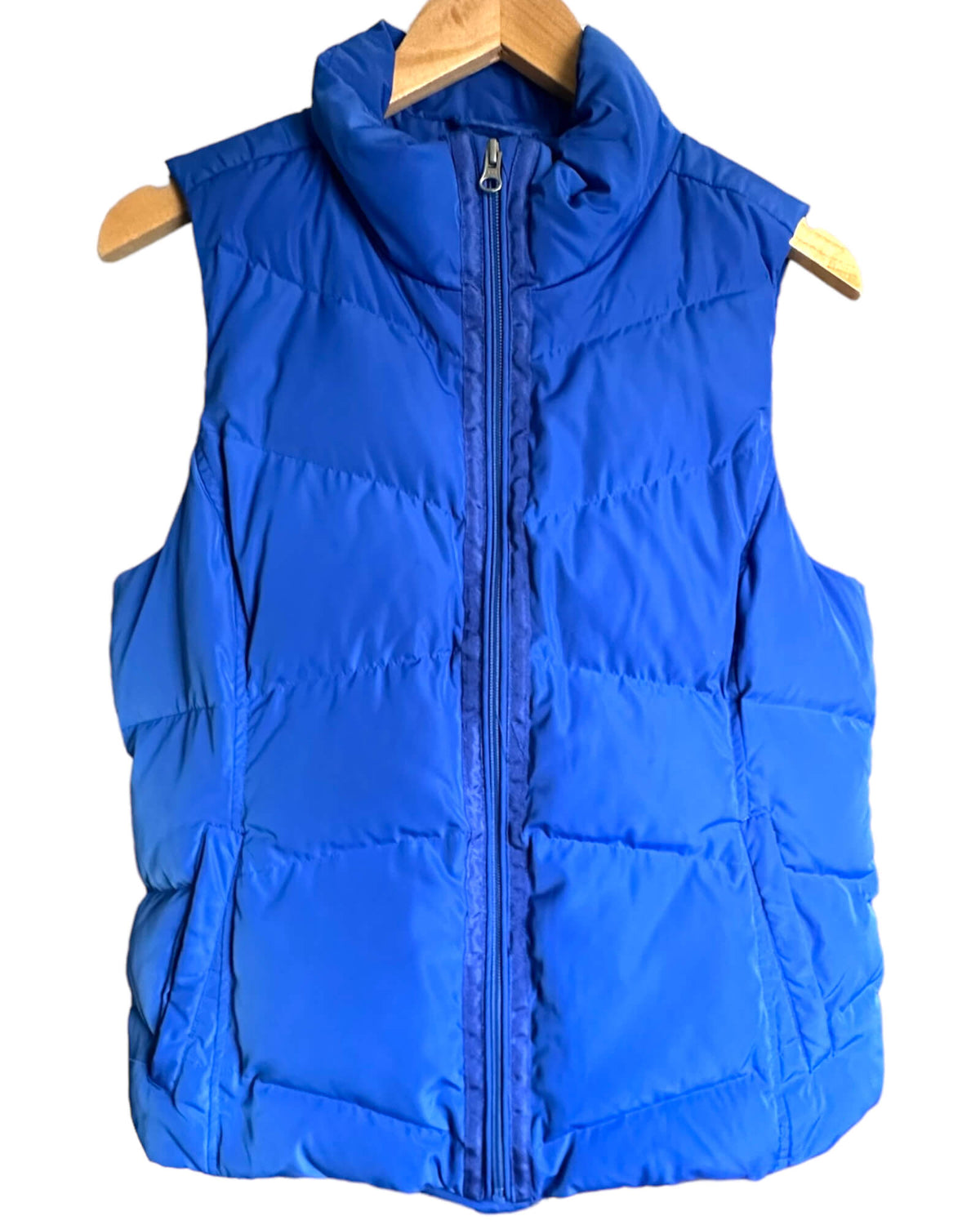 Light Summer LANDS' END beacon blue down puffer vest 