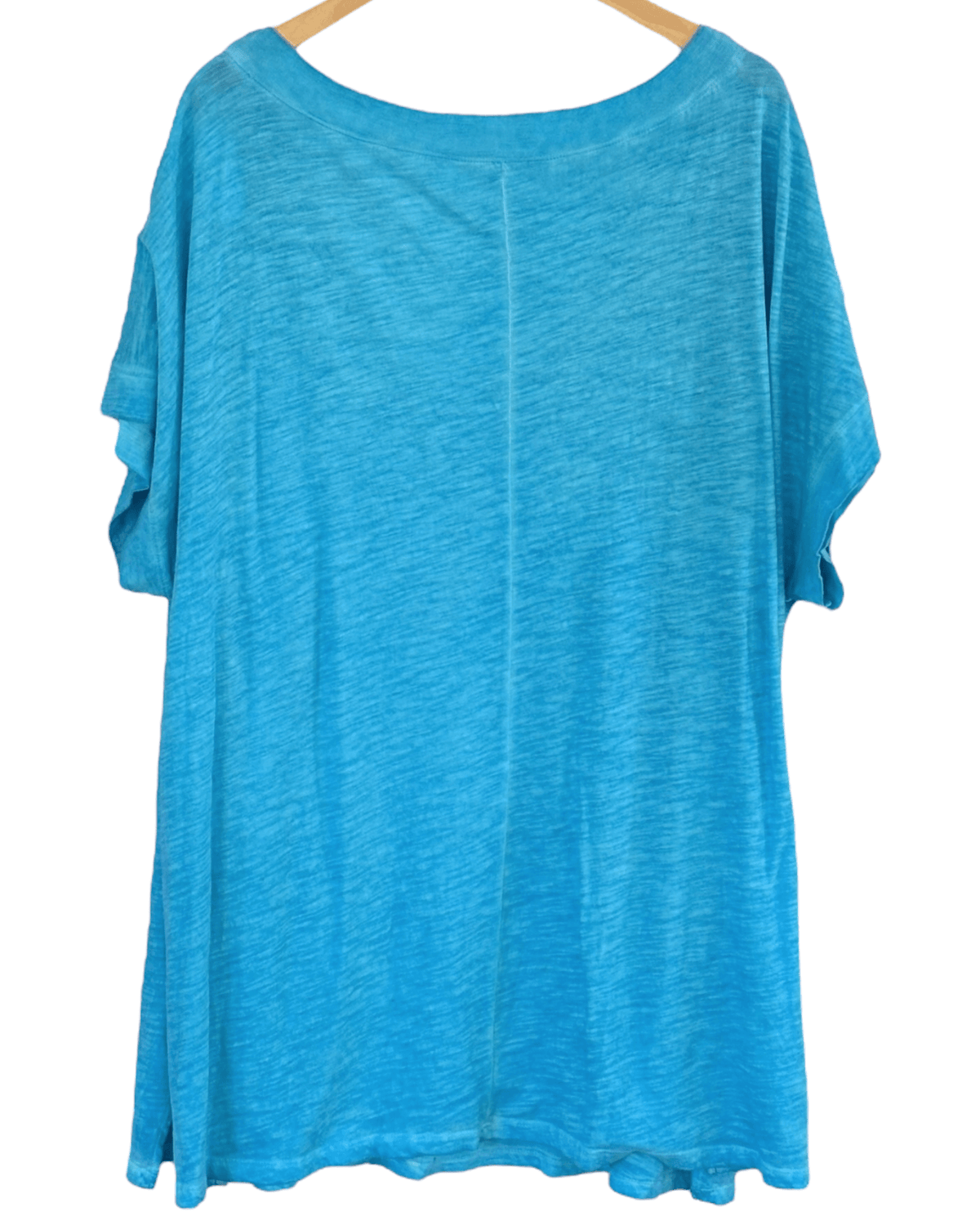 Light Summer LANE BRYANT Aqua V-neck Garment Dyed Tee