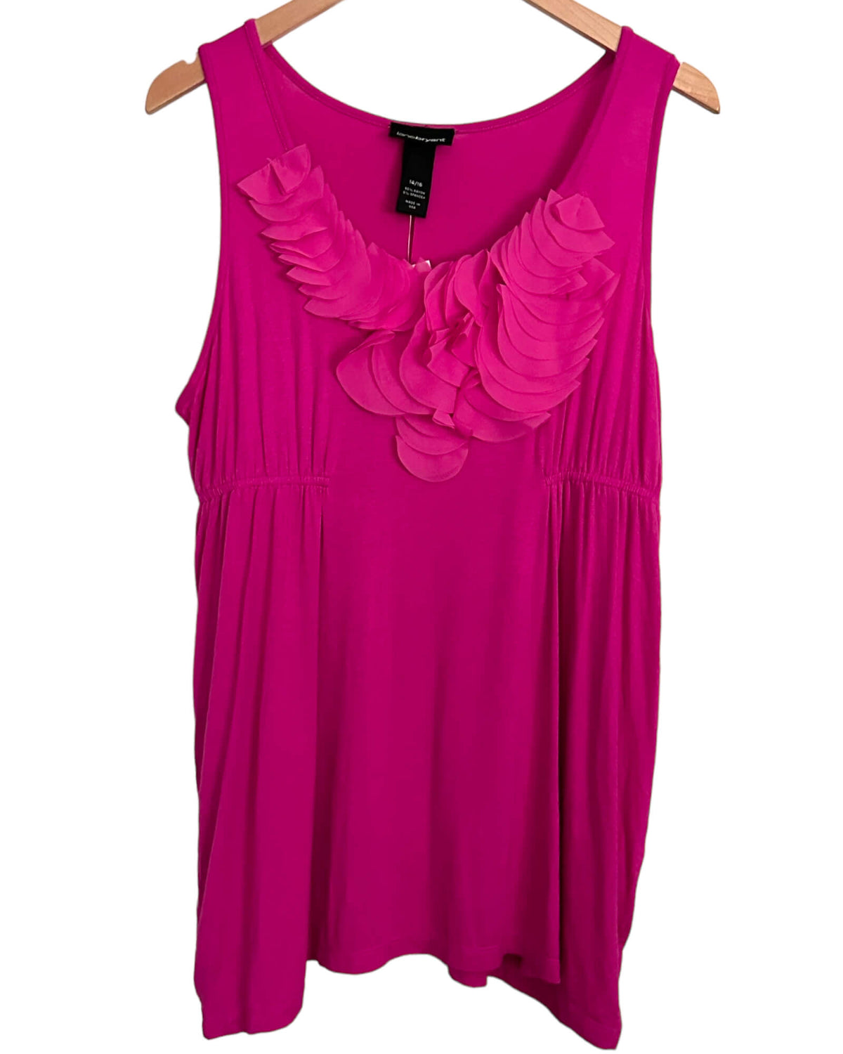 Light Summer LANE BRYANT cerise pink sleeveless jersey knit tunic