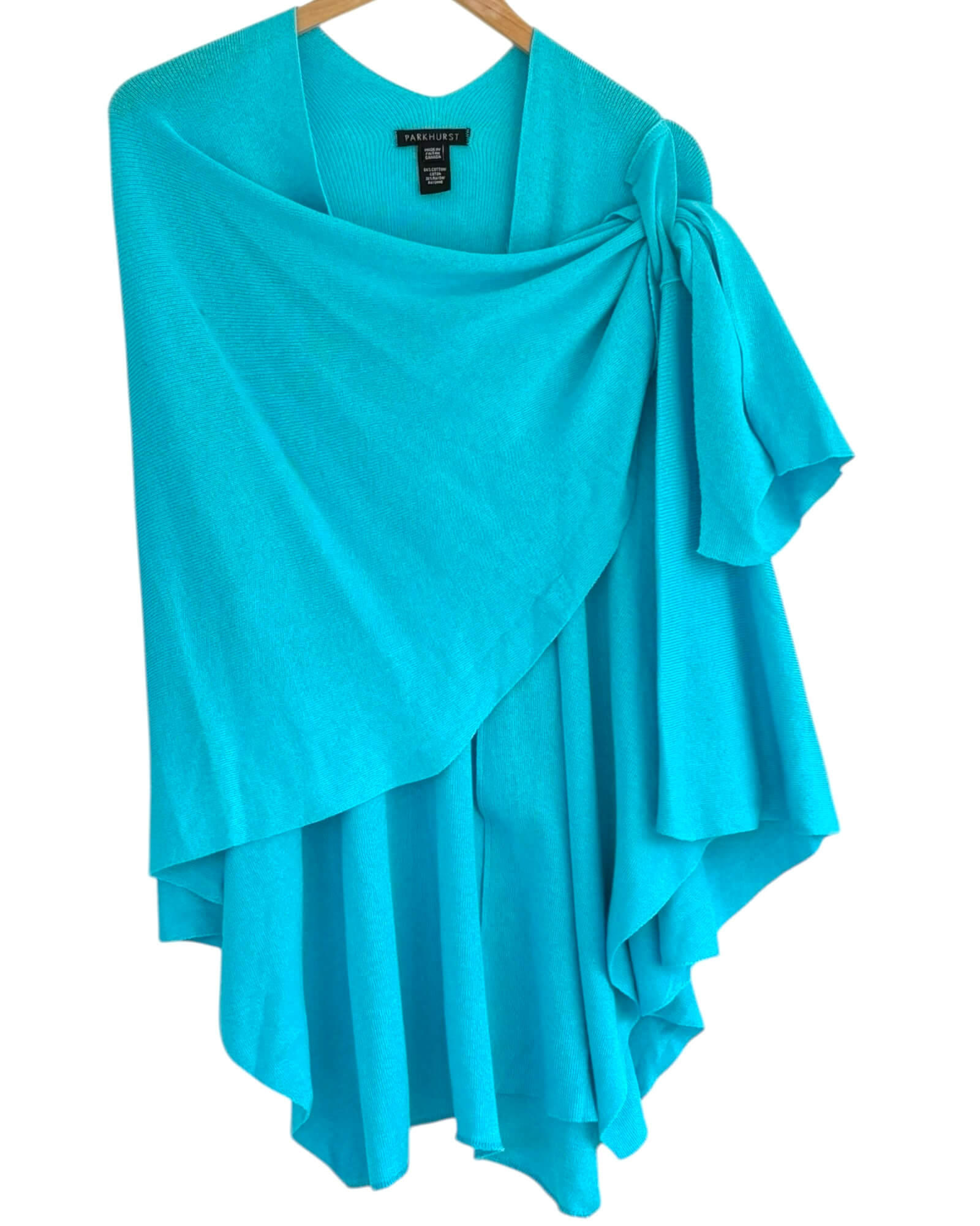 Light Summer PARKHURST aqua shoulder drape wrap