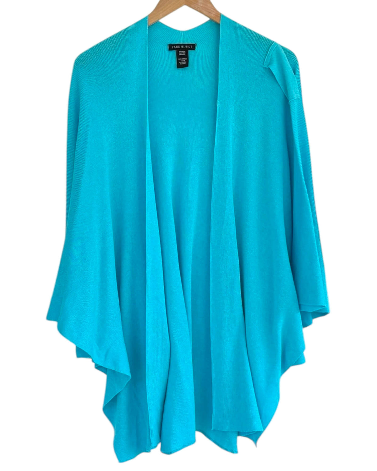 Light Summer PARKHURST aqua shoulder drape wrap