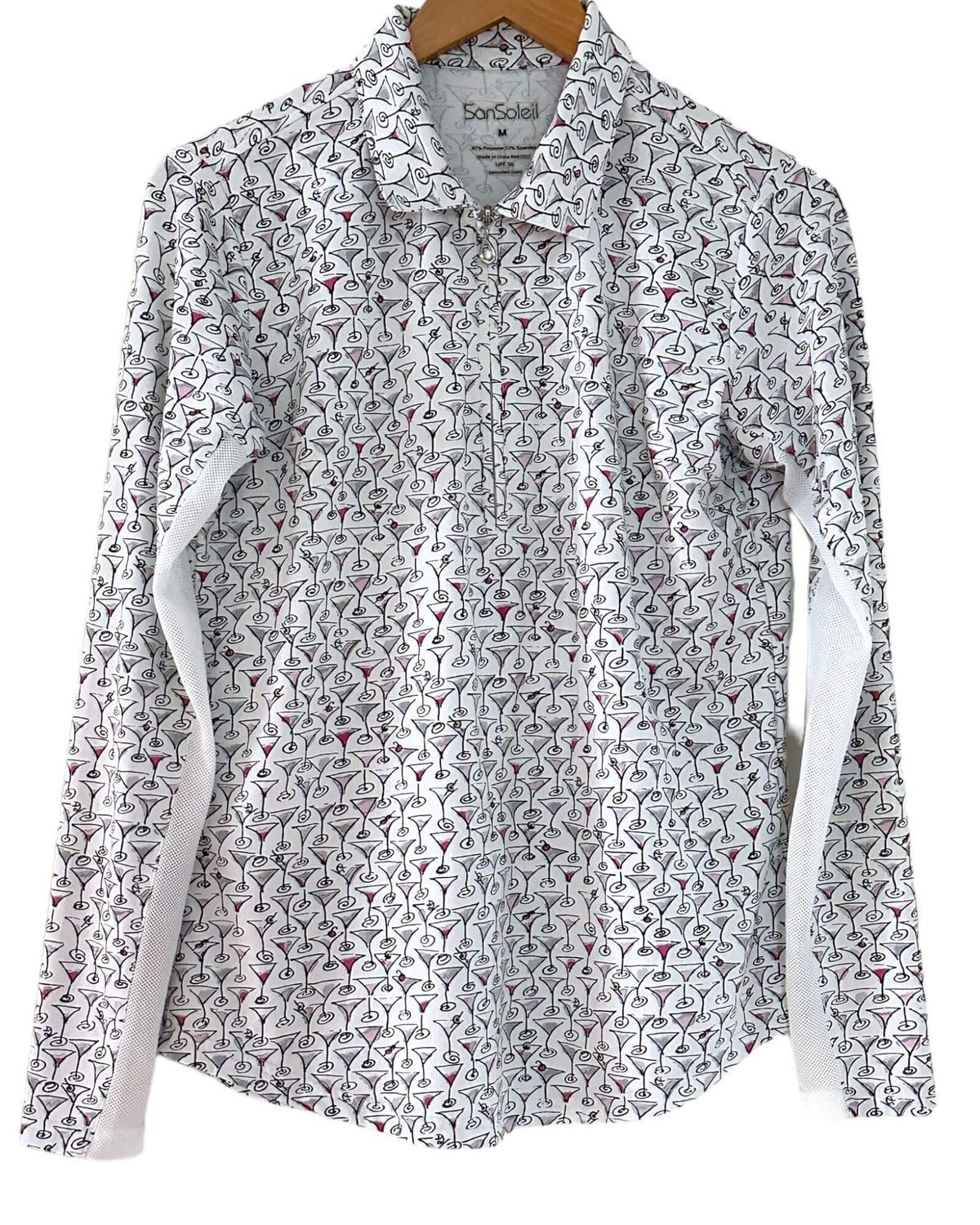 Light Summer SANSOLEIL print performance polo top