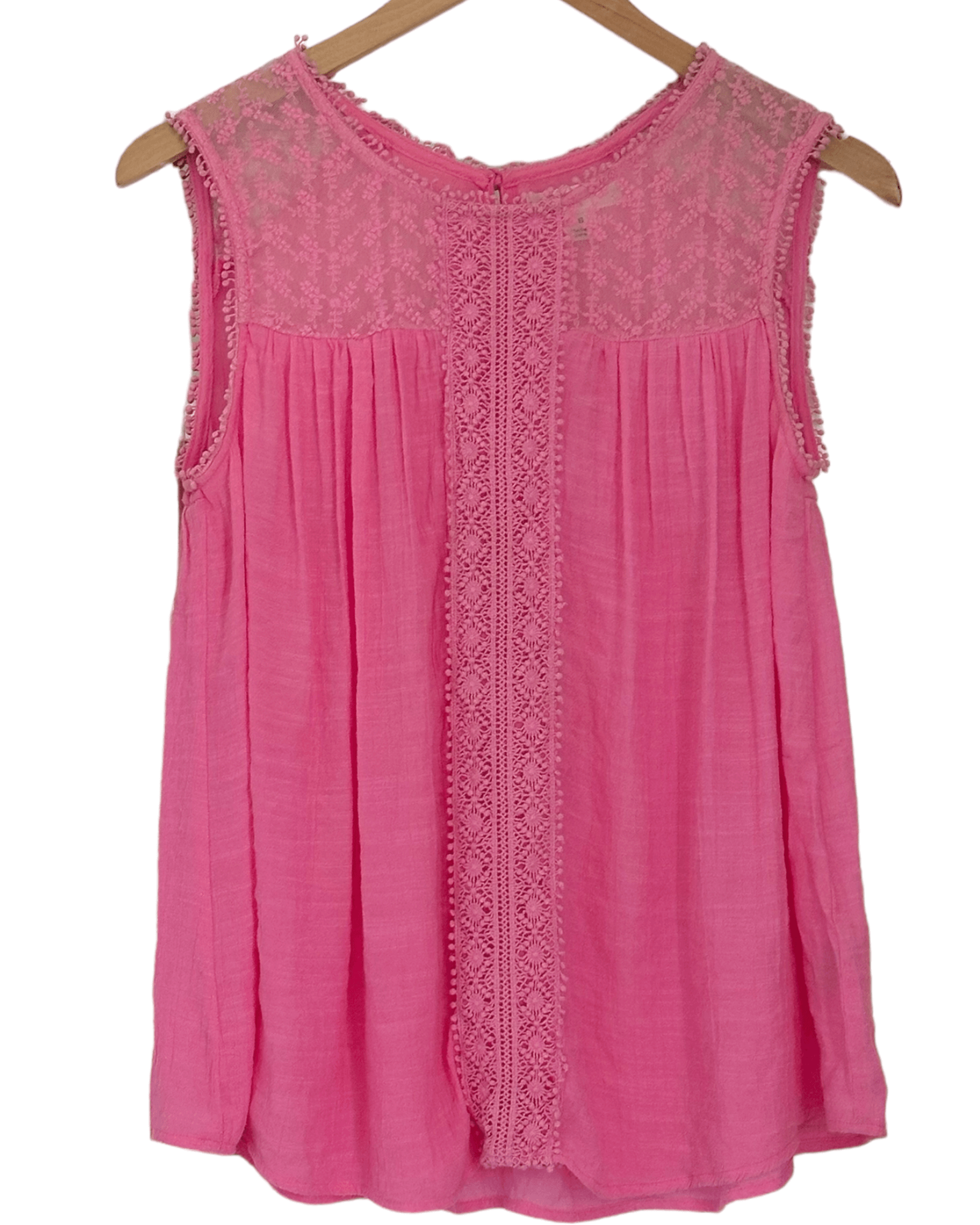 Light Summer STUDIO JPR peony pink crochet lace sleeveless top