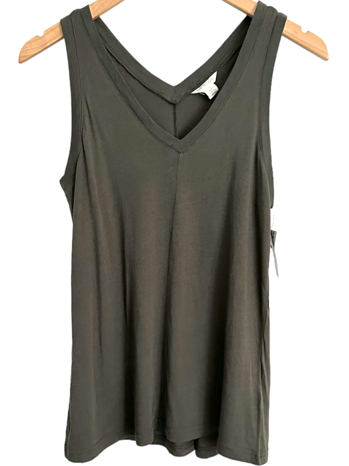 Soft Autumn CASLON beluga gray double v-neck sleeveless tee