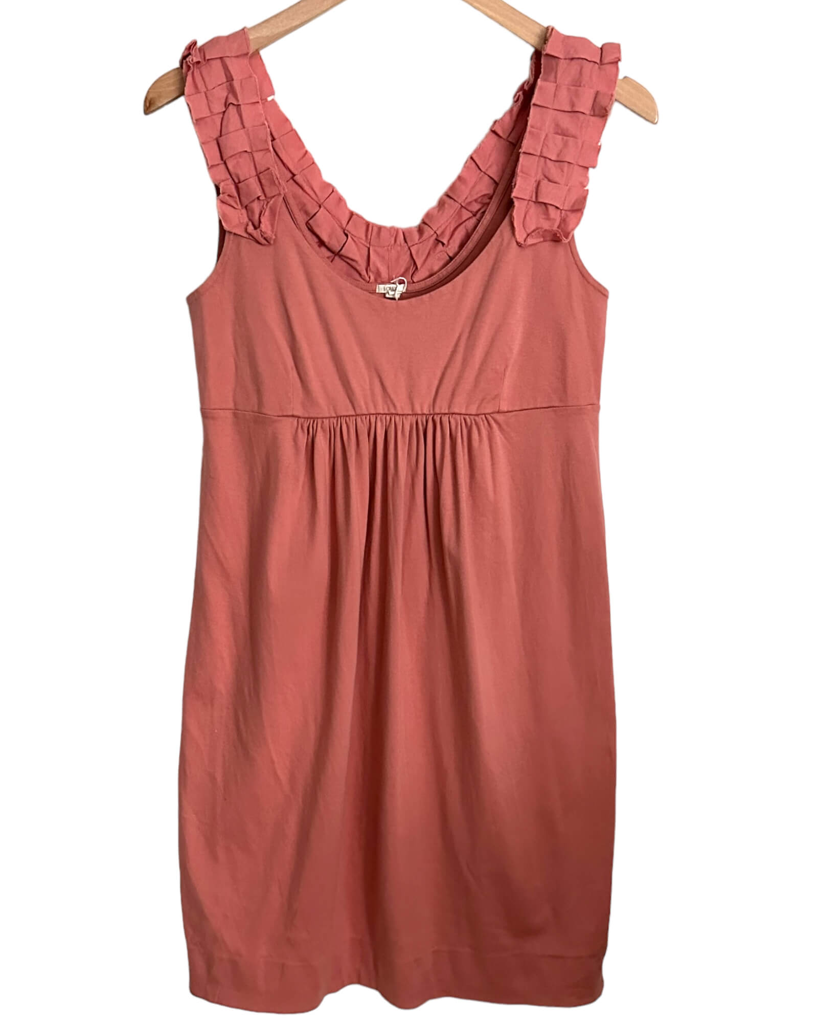 Soft Autumn pink J.CREW pleated sleeveless knit dress