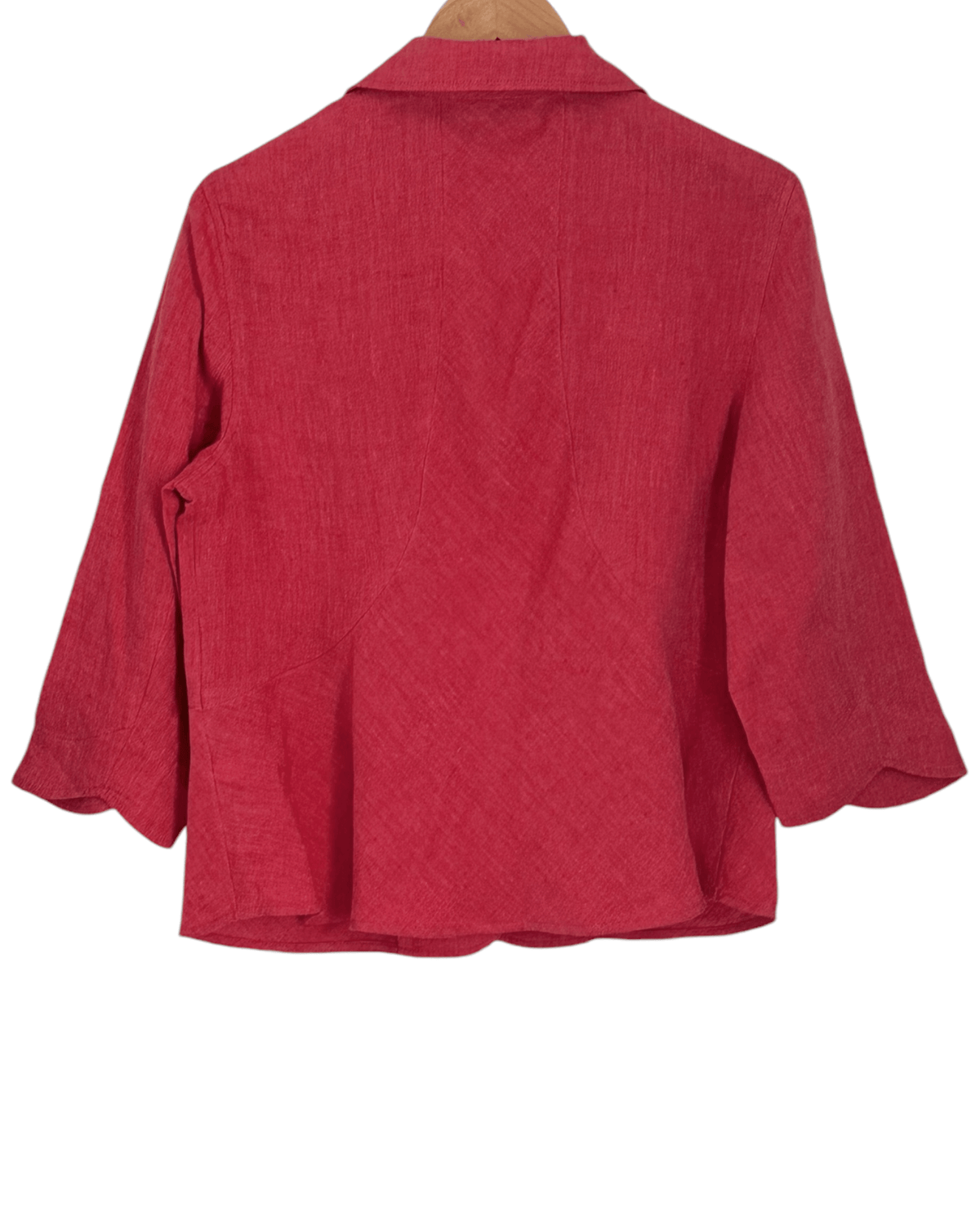 Soft Autumn J.JILL chuparosa red thrree button linen jacket